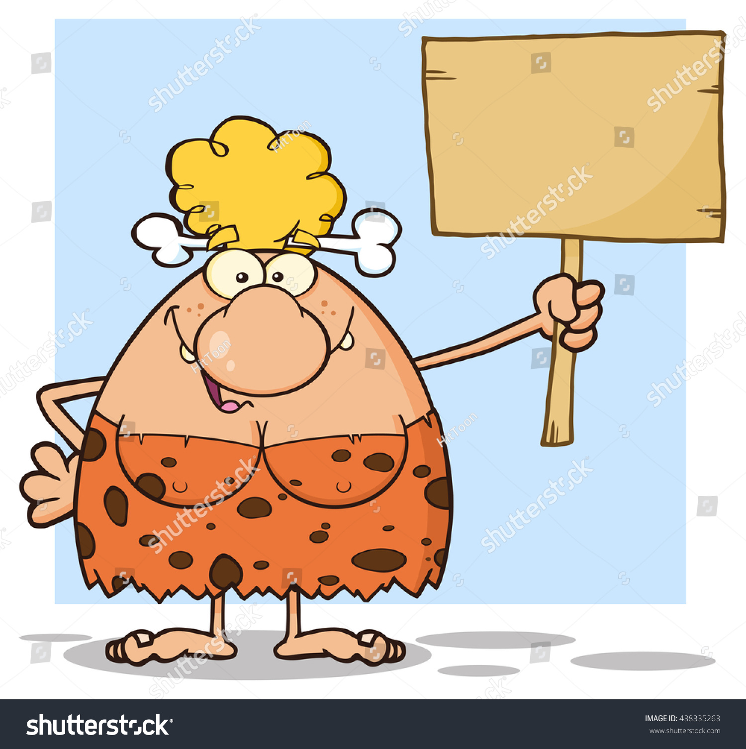 Happy Blonde Cave Woman Cartoon Mascot Shutterstock