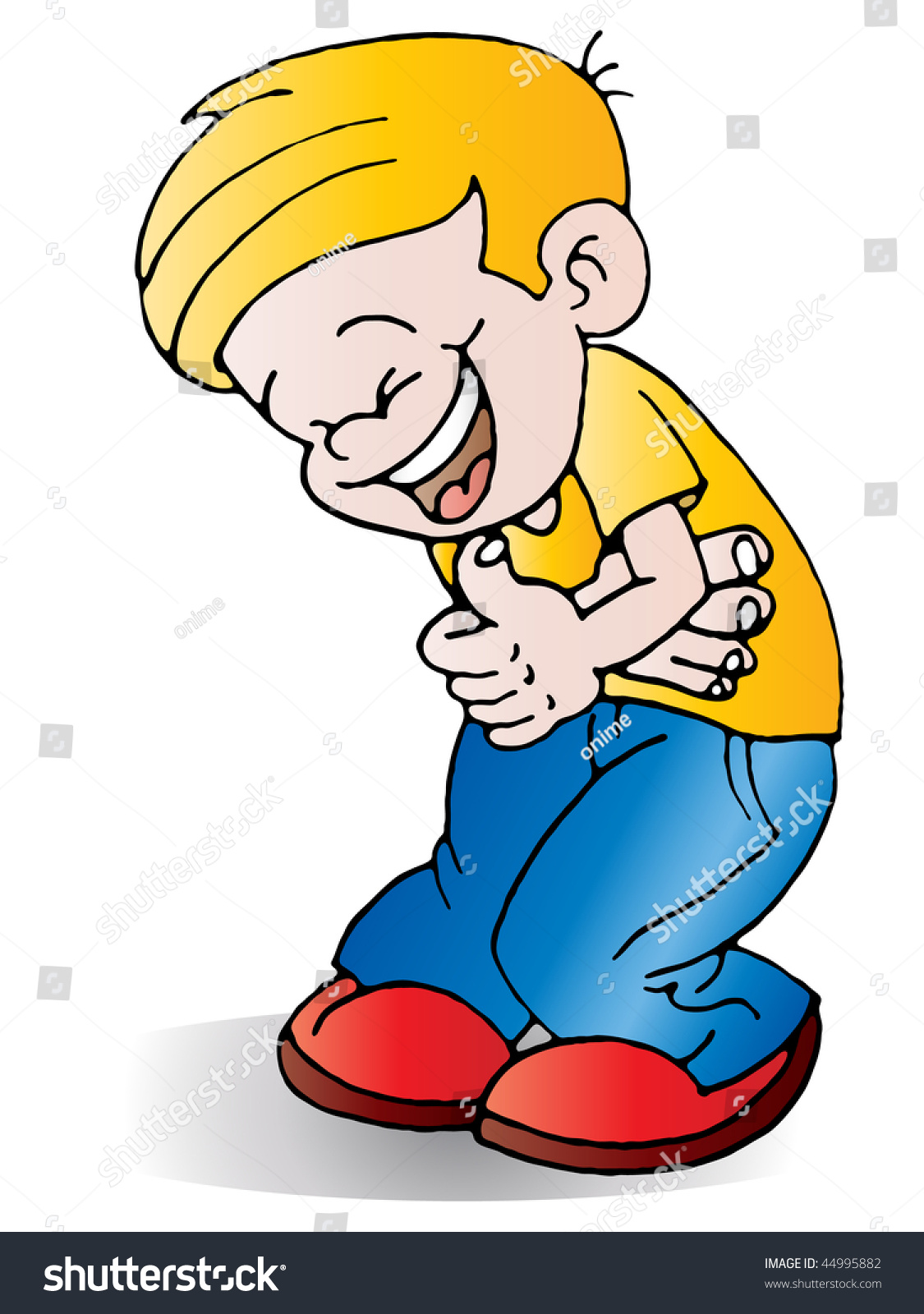Happy Boy Laughing Out Loud Stock Illustration 44995882 Shutterstock