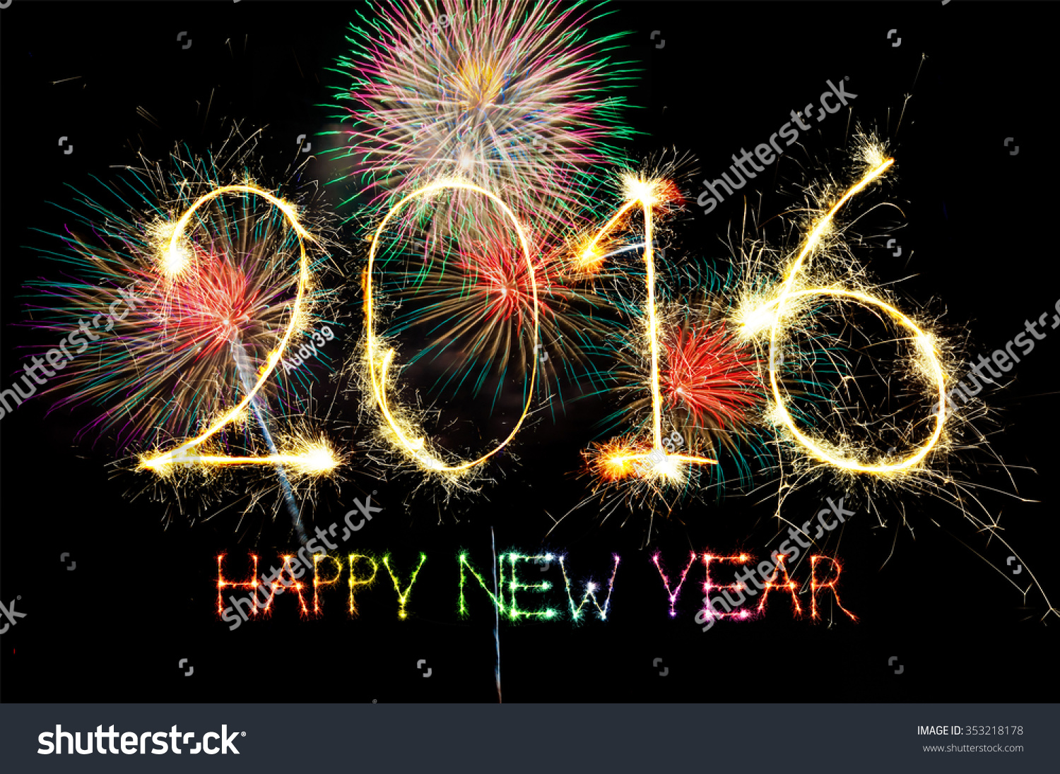 new year light up 2016 happy new year 2016 from colorful sparkle on black new year light up 2016 happy new year 2016 from colorful sparkle on black