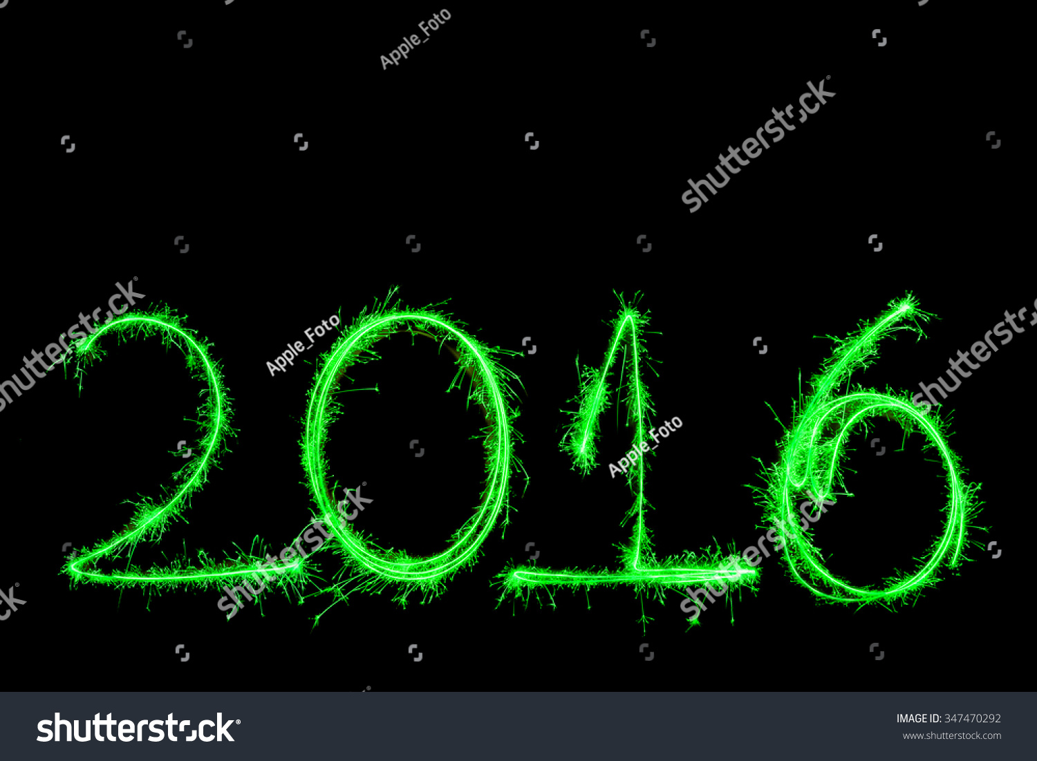 Happy New Year - 2016 Made With Sparklers On Black Background Stock Photo 347470292 : Shutterstock