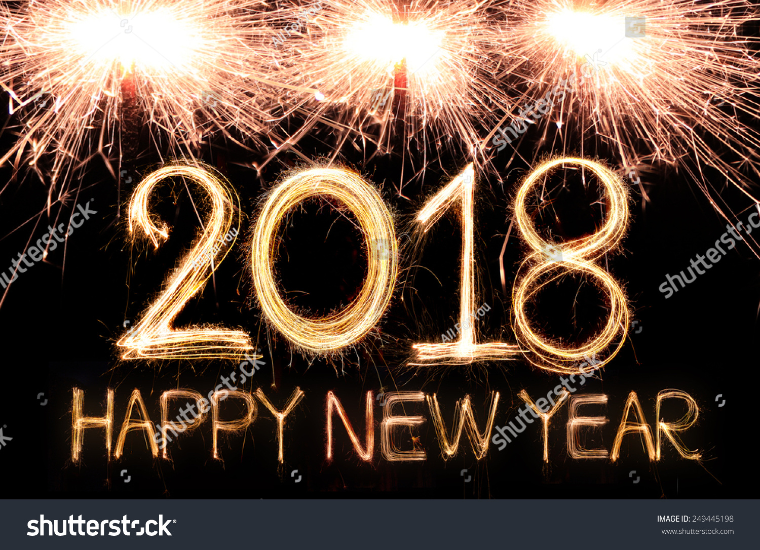 Happy New Year 2018 Written Sparkle Stock Photo 249445198 ...