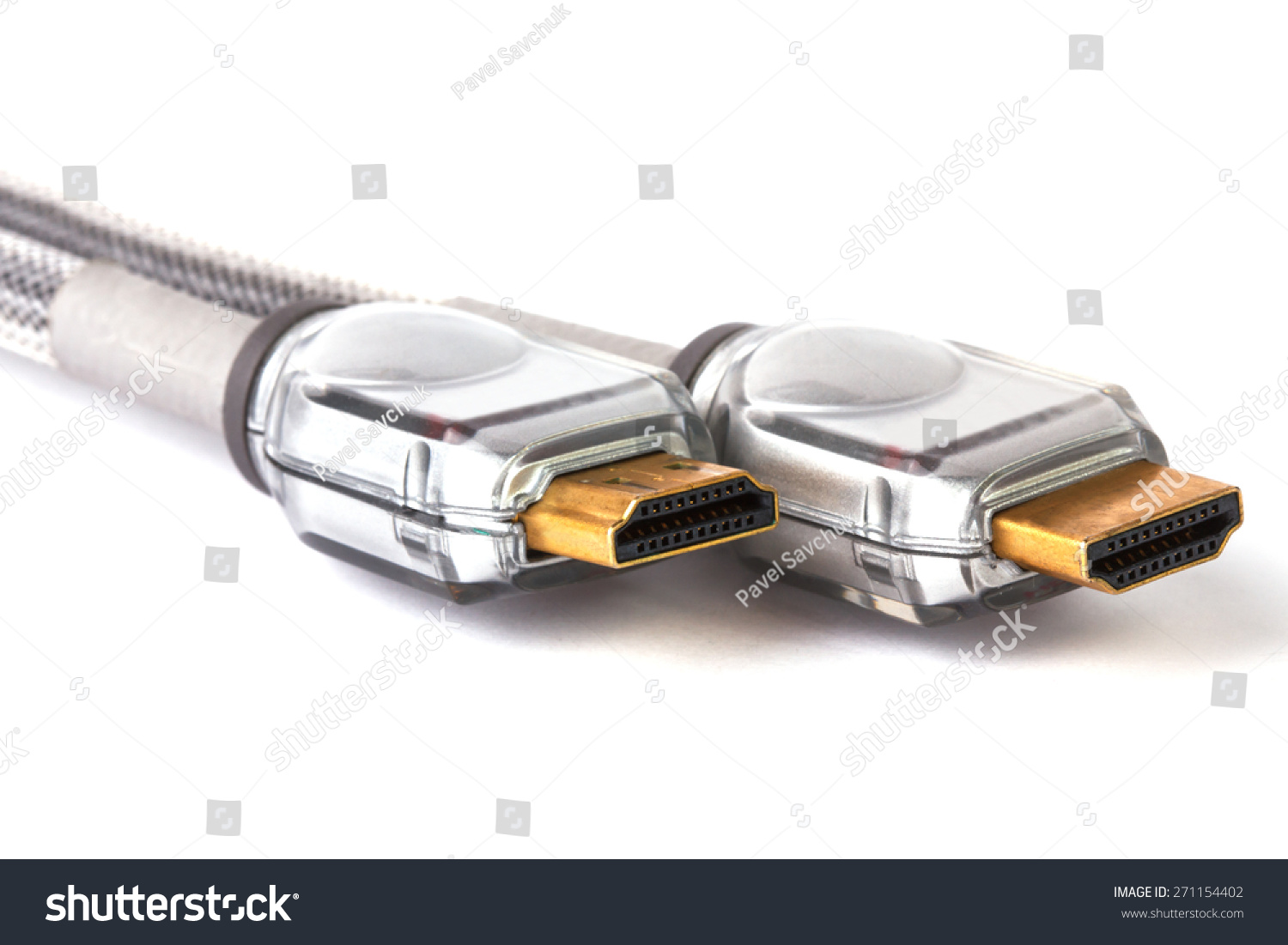Hdmi Cable With On A White Background Hdmi Cable On A White Background Stock Photo 271154402