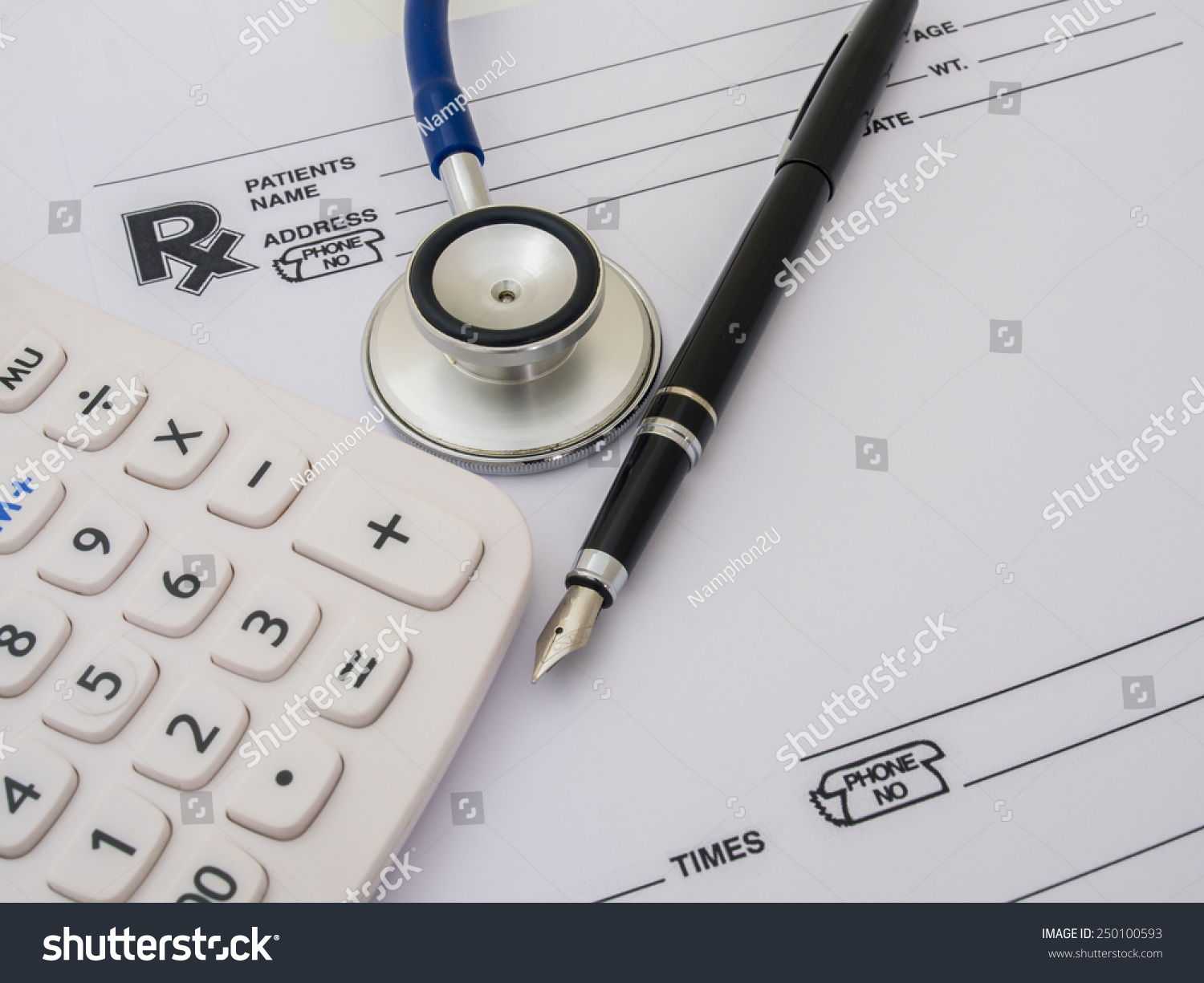 Health Care Costs Stethoscope Calculator On Stock Photo ...