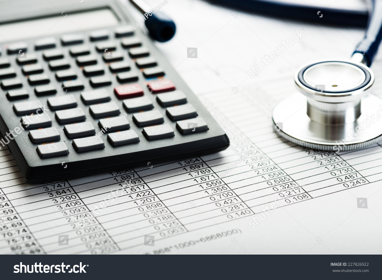 Health Care Costs Stethoscope Calculator Symbol Stock ...