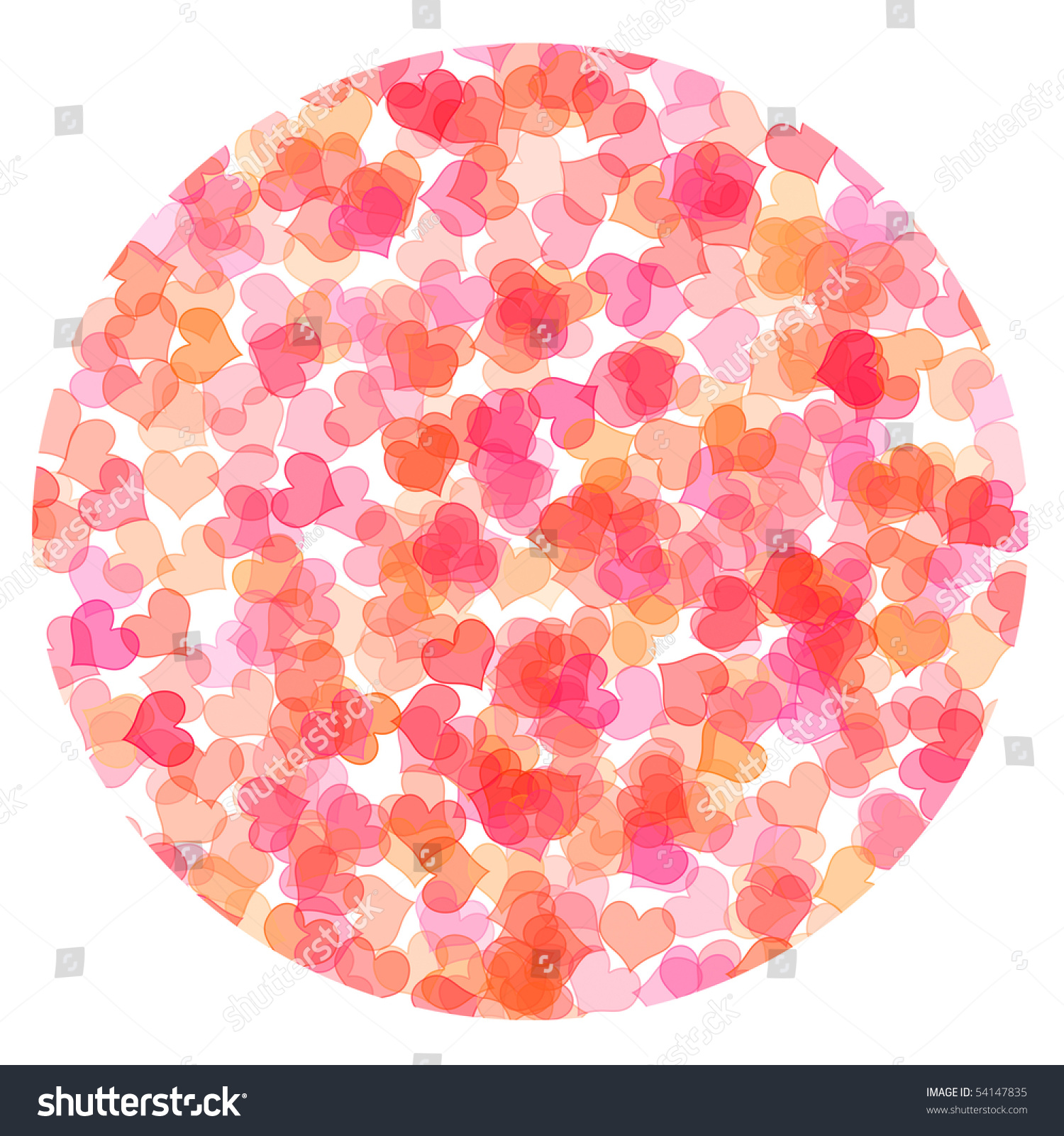 Hearts Different Colors Drawn On White Stock Illustration 54147835