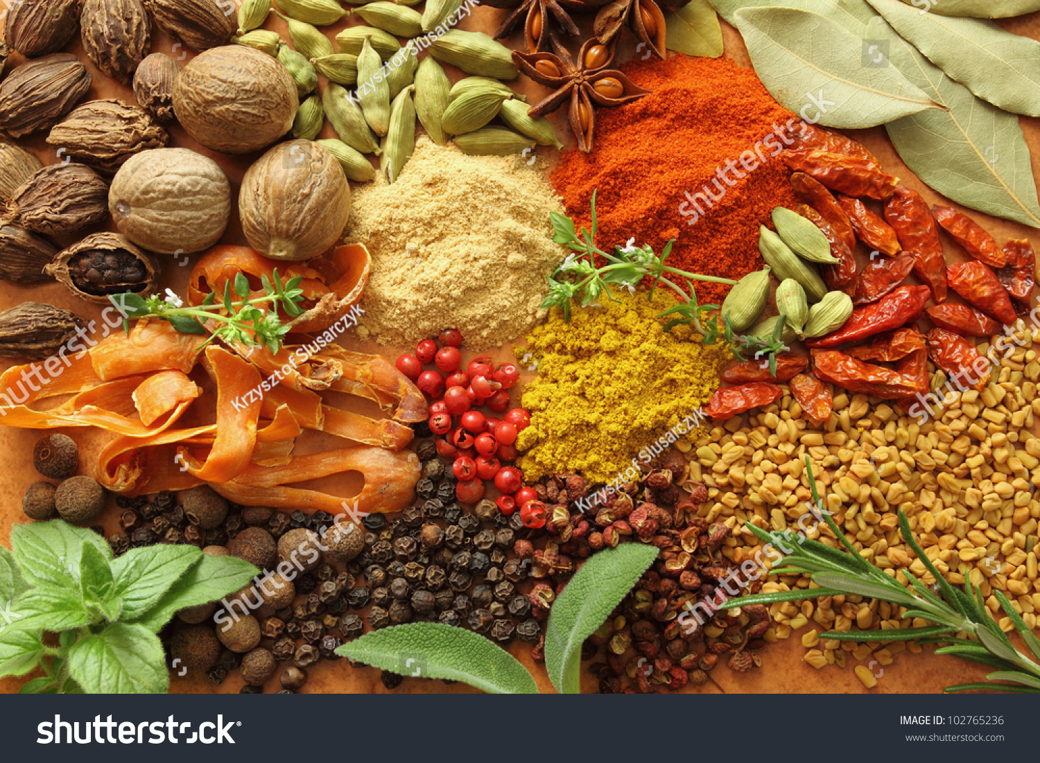 Herbs And Spices Selection Aromatic Ingredients And Natural Food