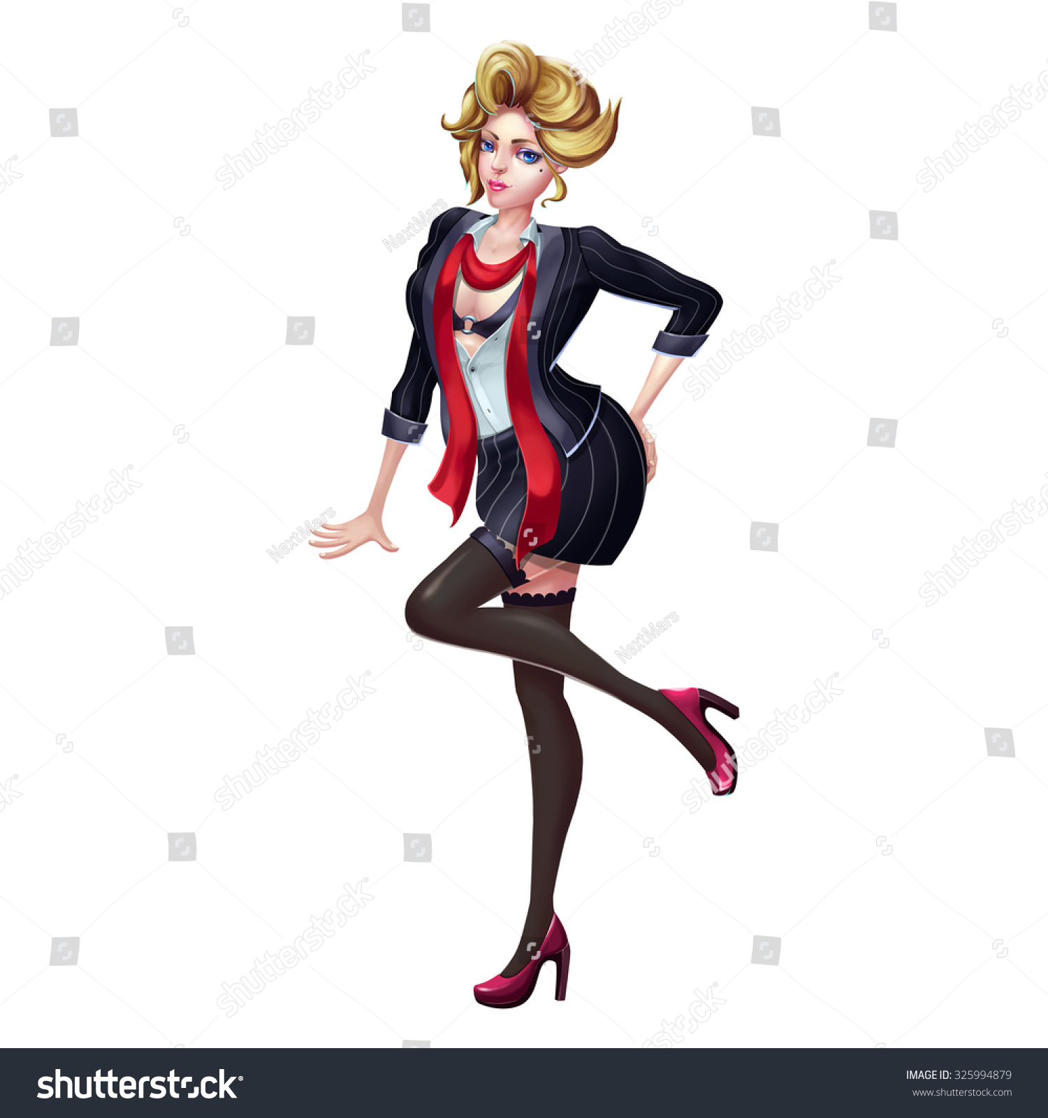 High Definition Illustration Sexy Business Woman Stock Illustration