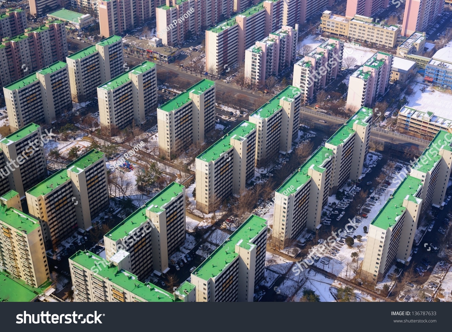 High Rise Apartments On Yeouido Island In Seoul, South Korea Stock