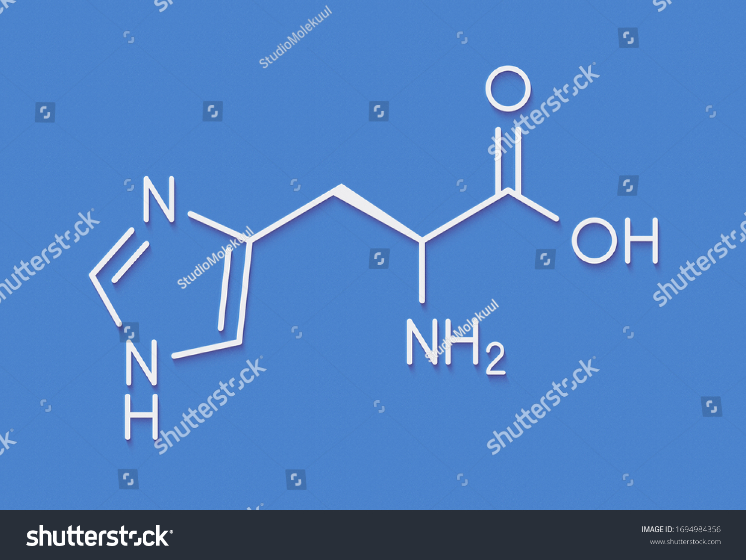 Histidine Lhistidine His H Amino Acid Stock Illustration