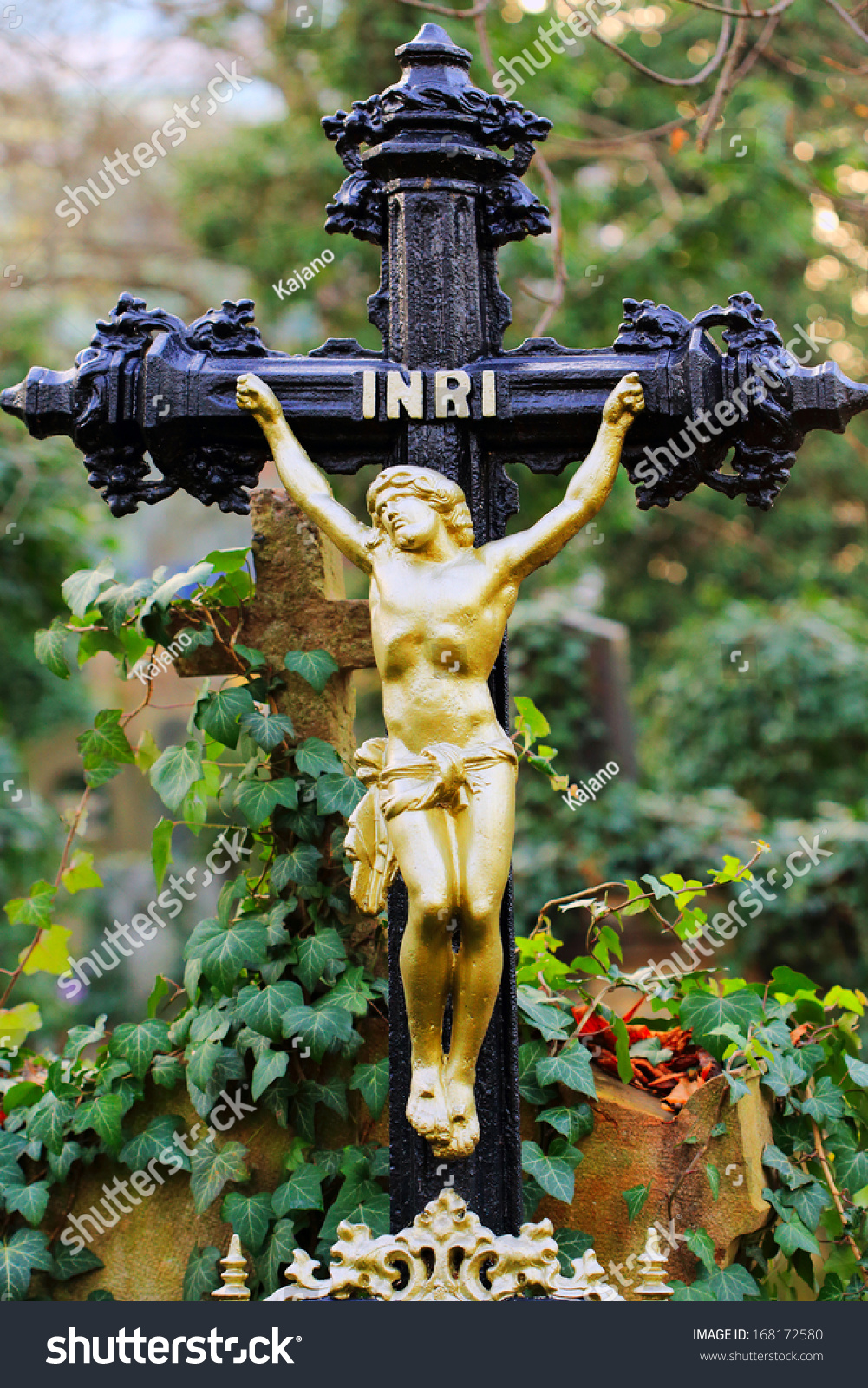 Historic Jesus on the old Prague Cemetery Czech Republic Historic Jesus on the old Prague Cemetery Czech Republic