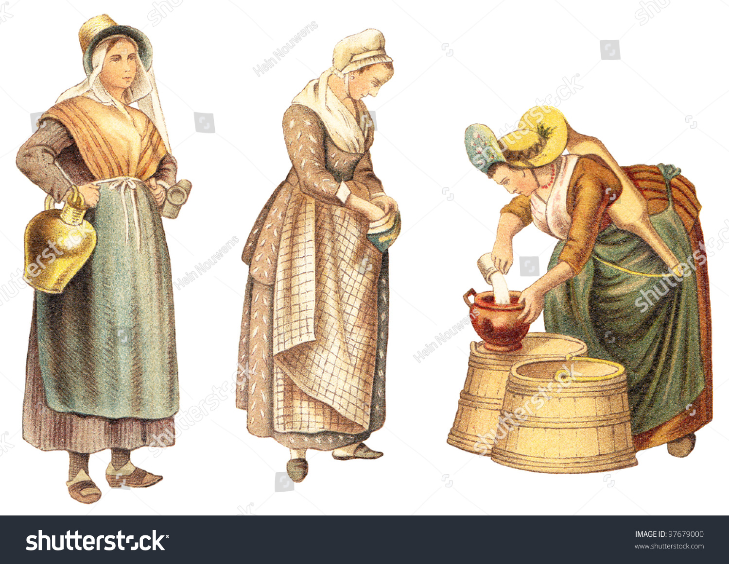 Historical Milk Maid Fashion - From Antwerp - Belgium