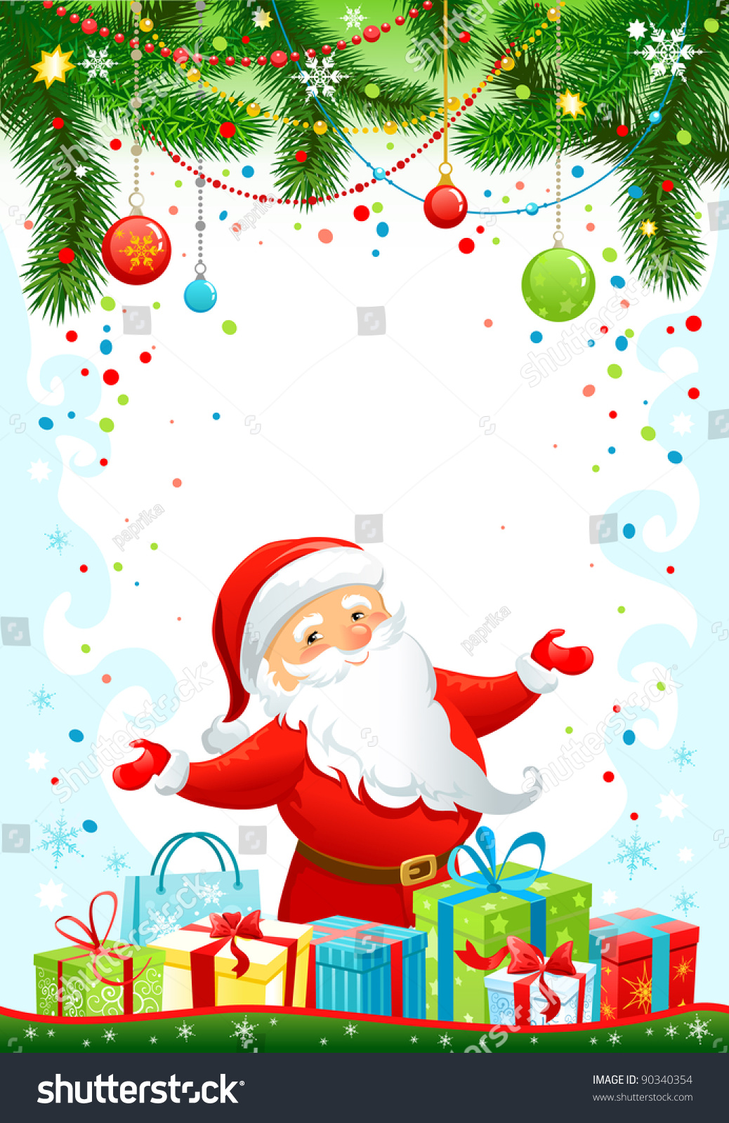 Holiday Background With Santa Claus. Raster Version Stock Photo 90340354 : Shutterstock