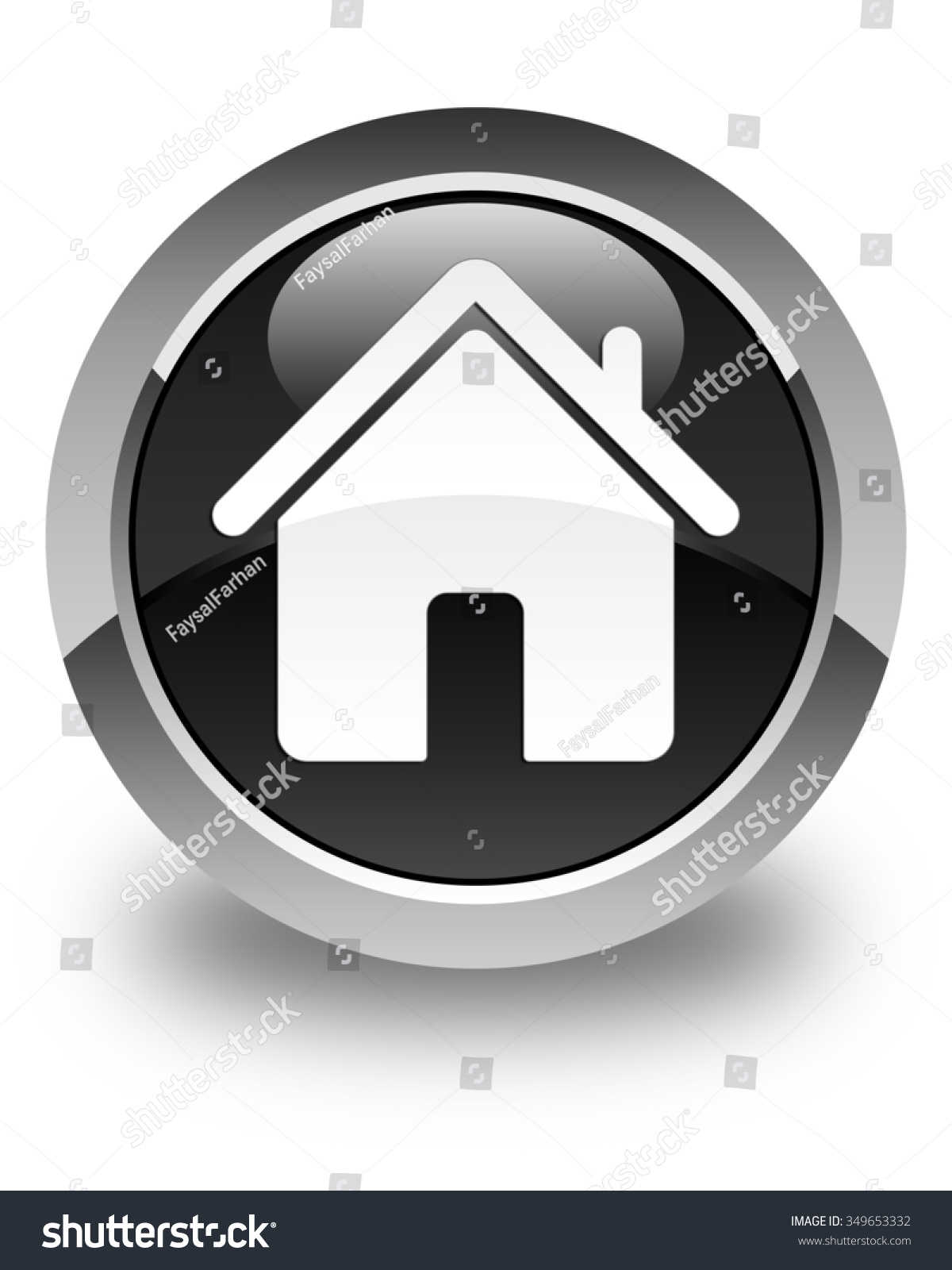 Home Icon Glossy Black Round Button Stock Photo 349653332 : Shutterstock