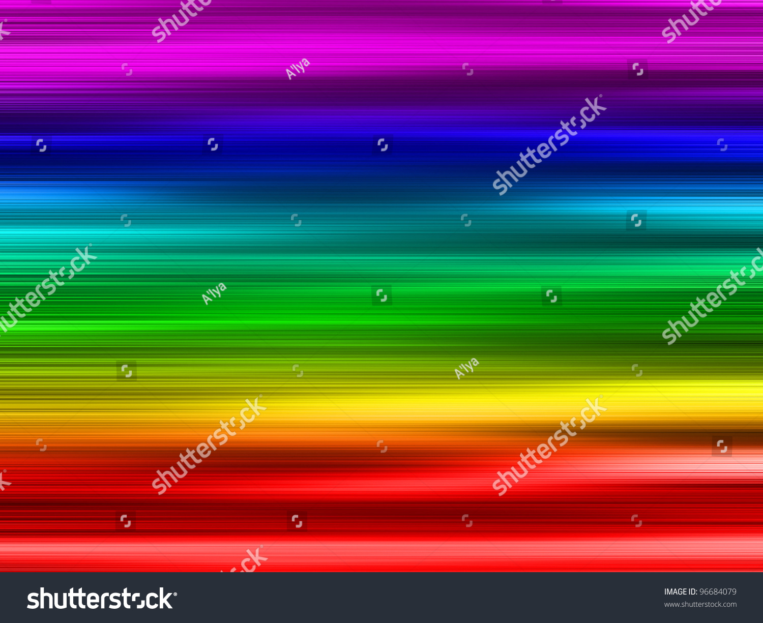 Horizontal Rainbow Colored Stripes Background Stock Photo 96684079