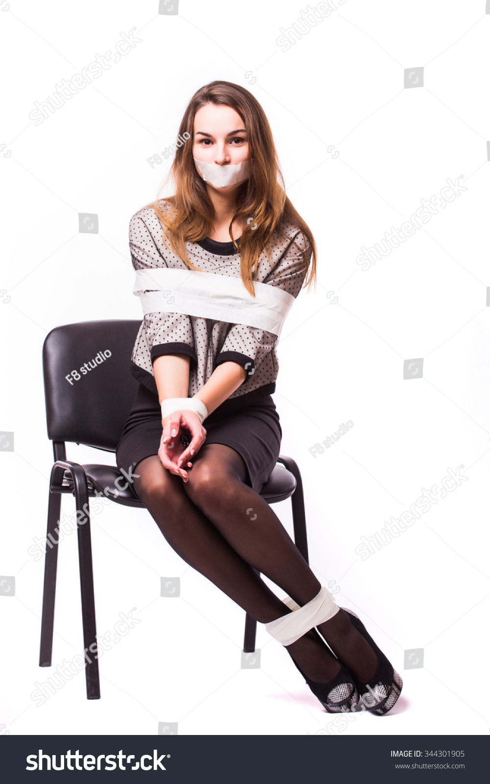 Hostage Office Lady Girl Sealed Mouth Stock Photo 344301905 - Shutterstock