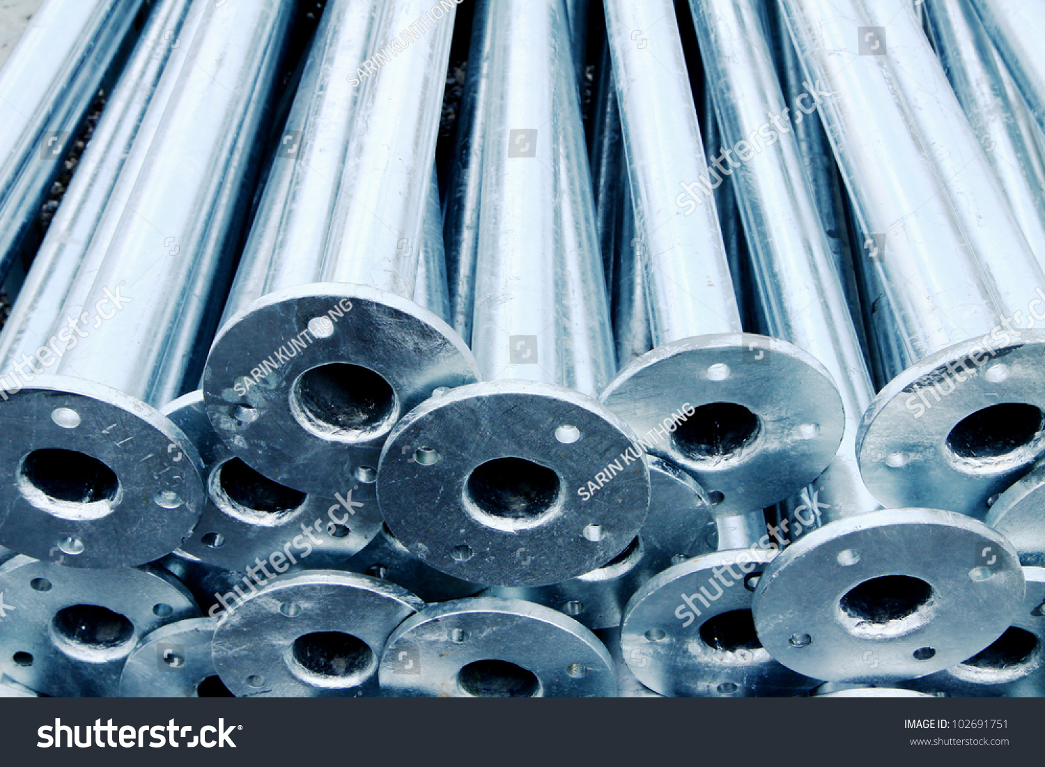 Hot Dip Galvanized Steel Pipe Stock Photo Shutterstock