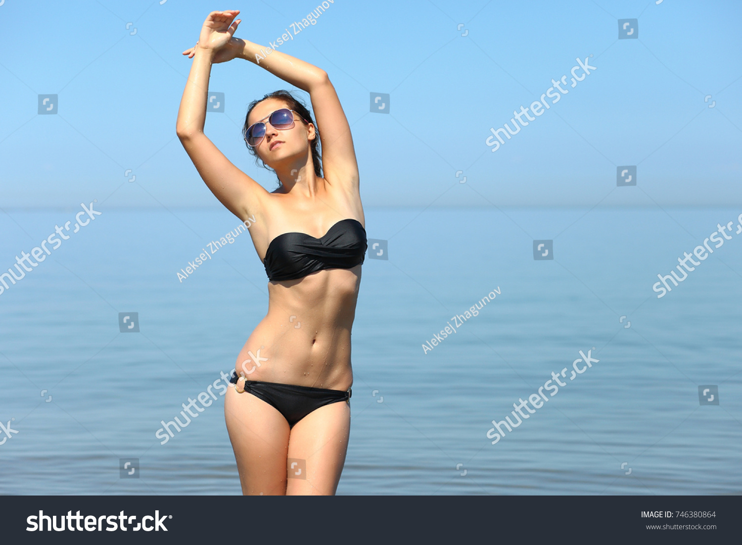 Hot Woman Sunshine Bikini On Beach Stock Photo Edit Now