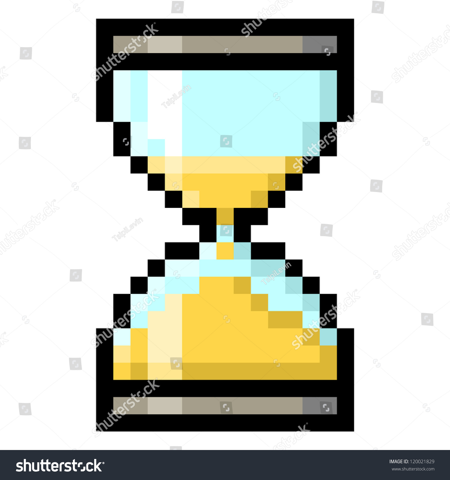 Hourglass In Big Pixels Sand Glass Pixel Art Photo Libre De Droits