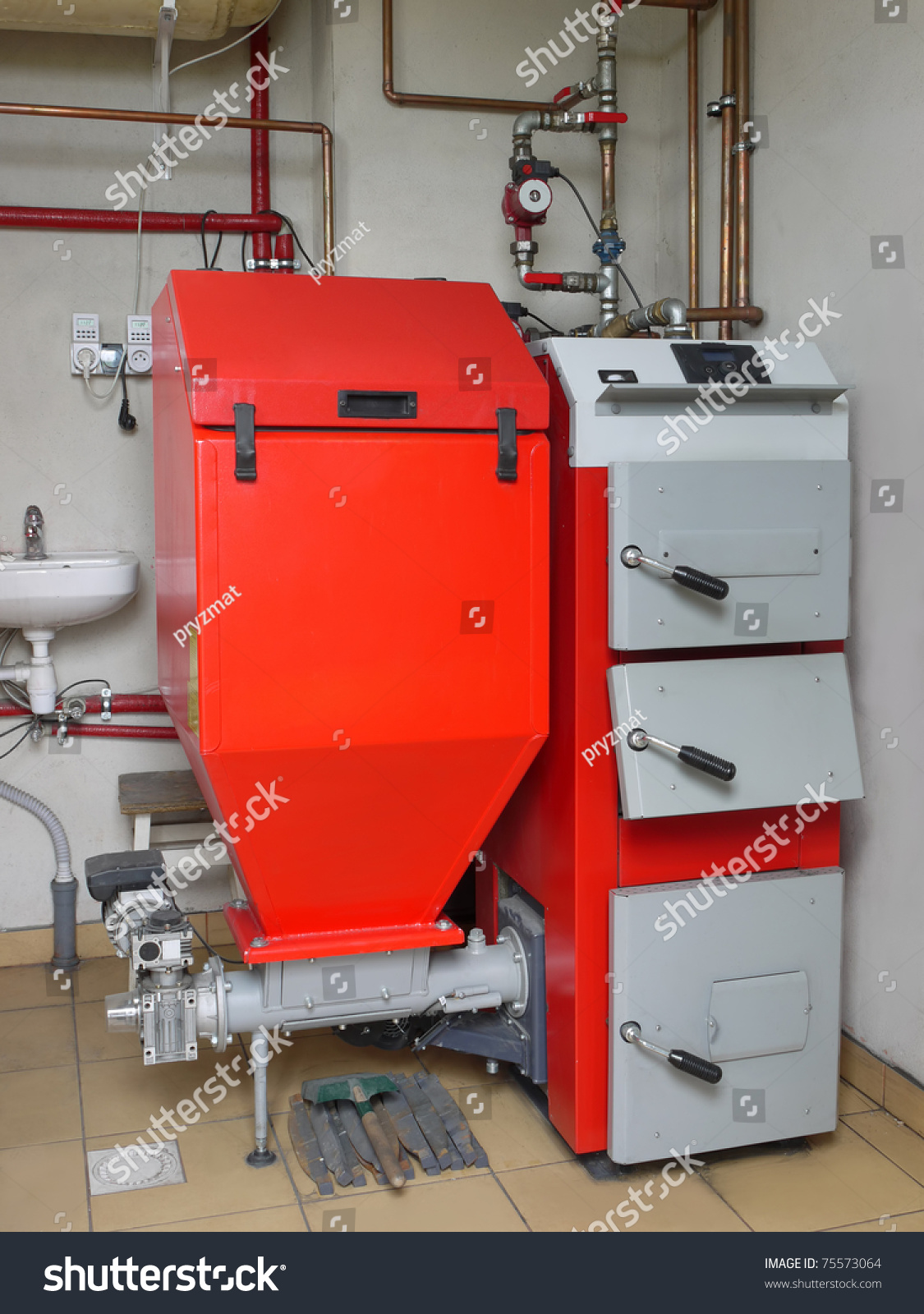 House Boiler Room Coalfired Central Heating Stock Photo 75573064 ...