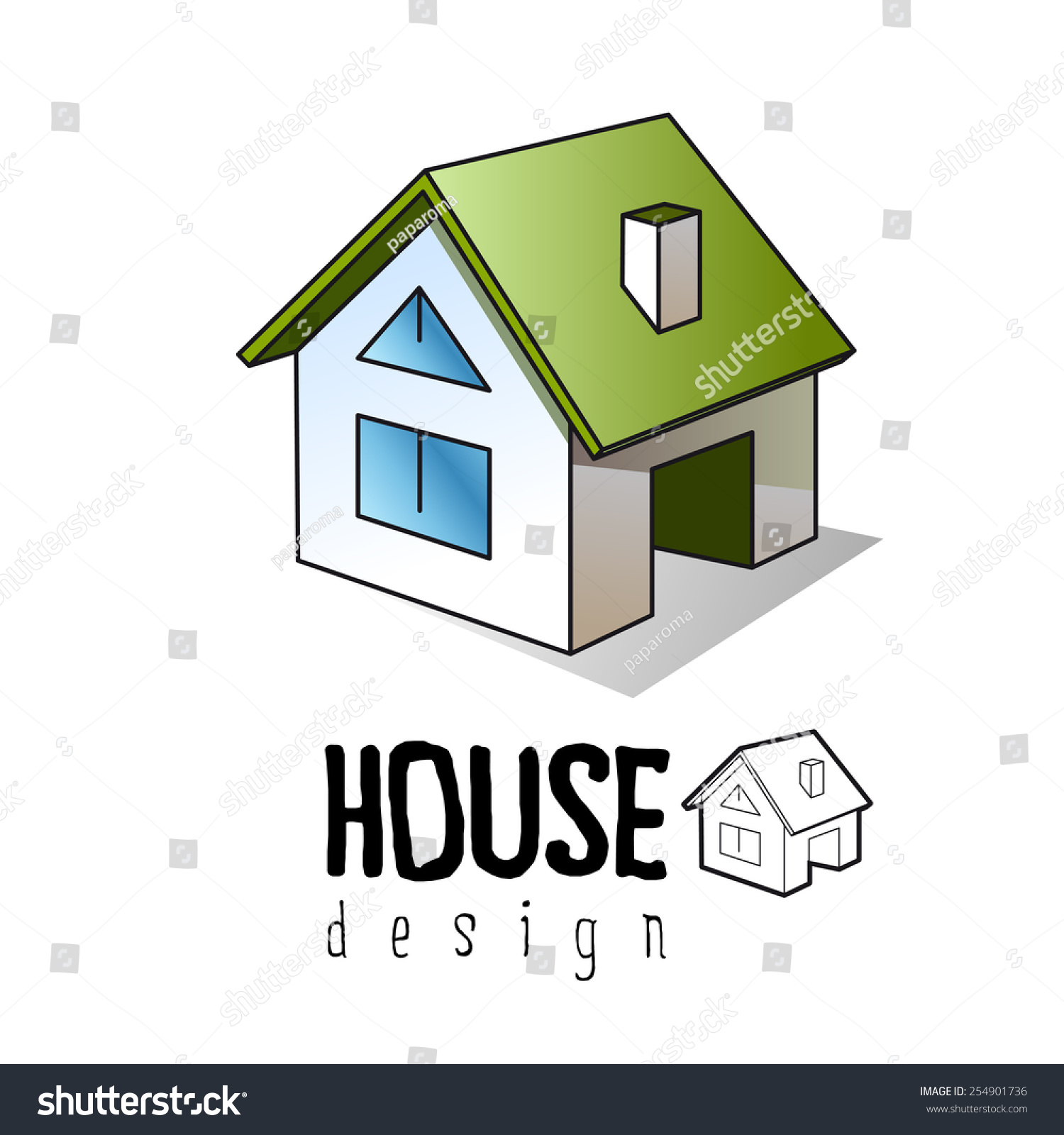 House Icon Design Stock Photo 254901736 : Shutterstock