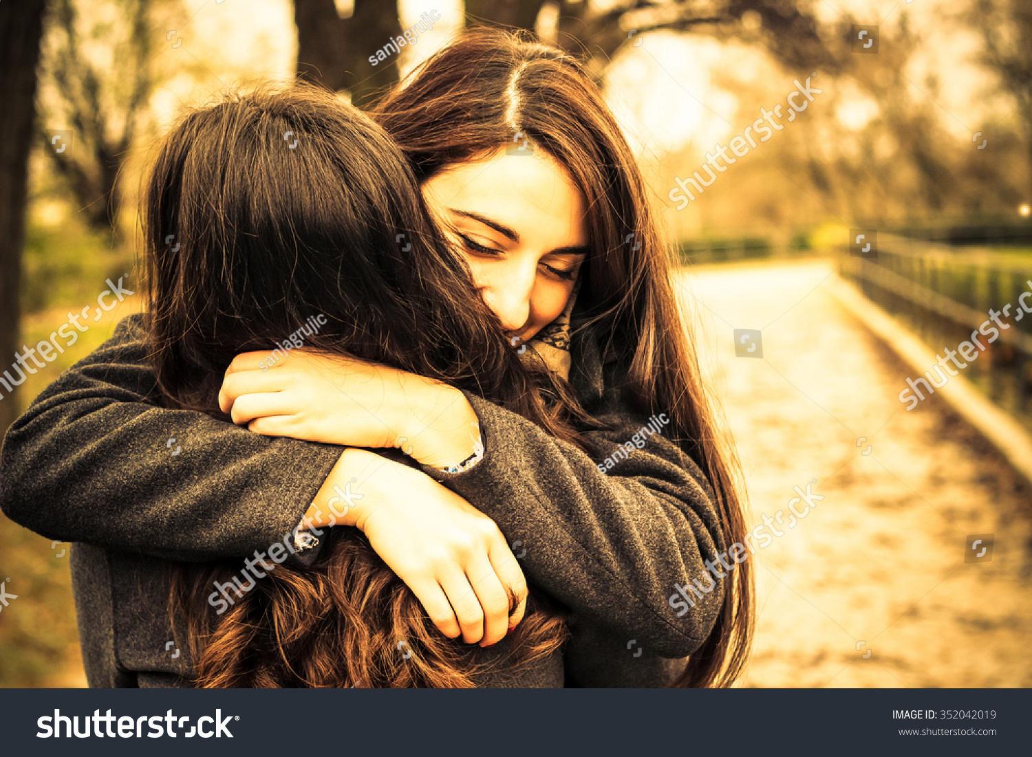 Hugging Best Friend Stock Photo 352042019 : Shutterstock