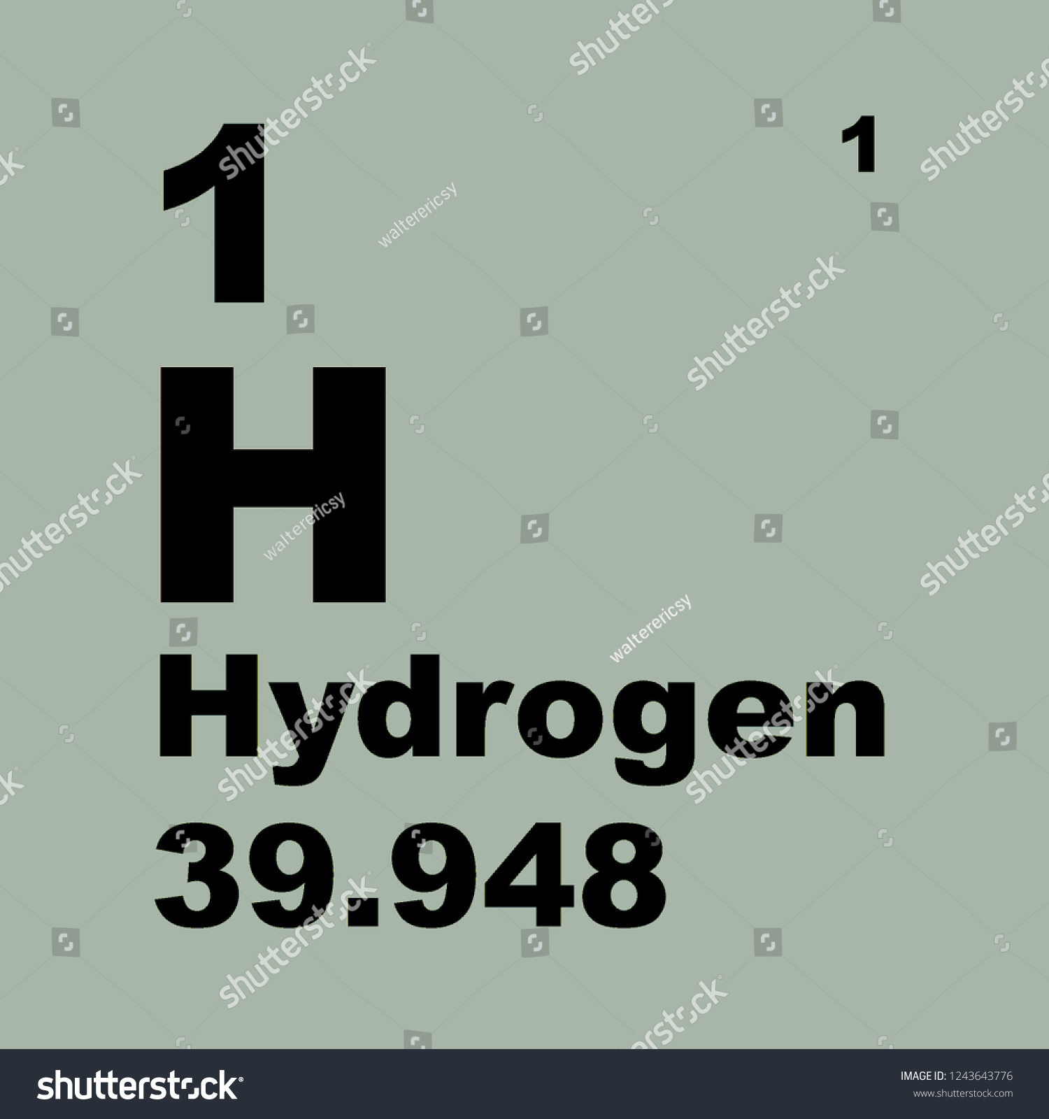 Hydrogen Periodic Table Elements Tile Block 库存插图 1243643776 Shutterstock