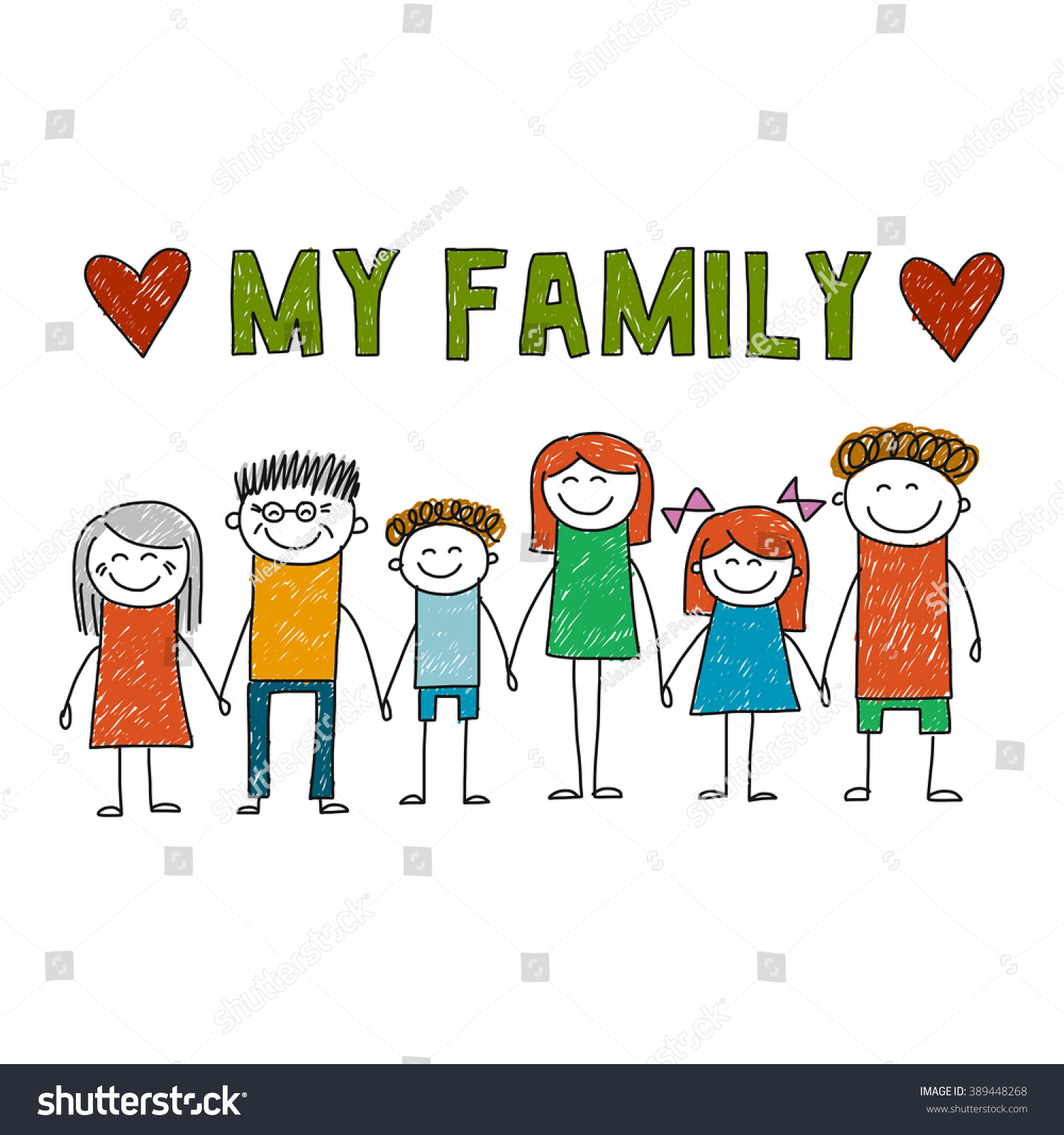 I Love My Big Family Stock Photo 389448268 : Shutterstock