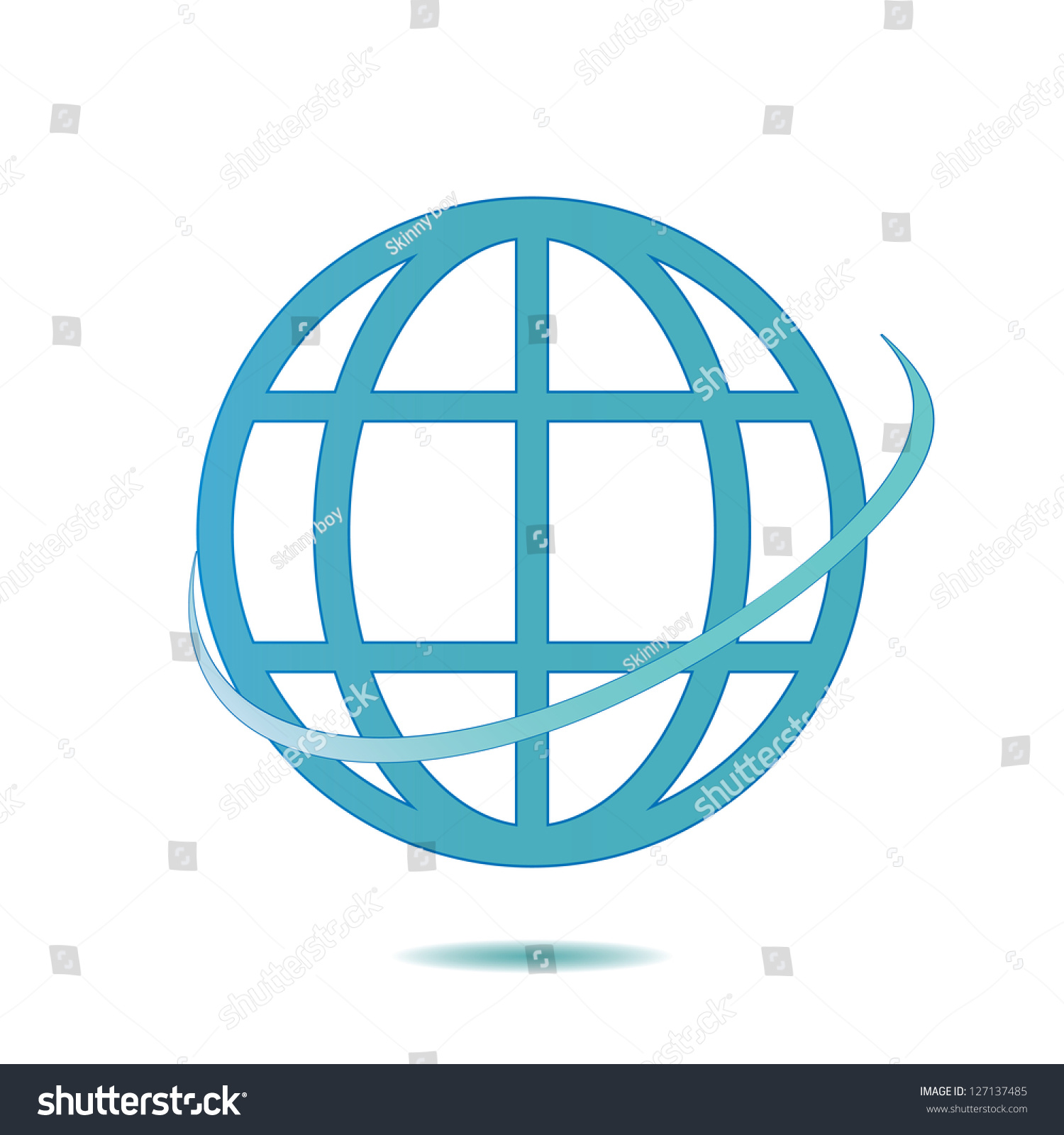 Icon Globe On White Background. Stock Photo 127137485 : Shutterstock
