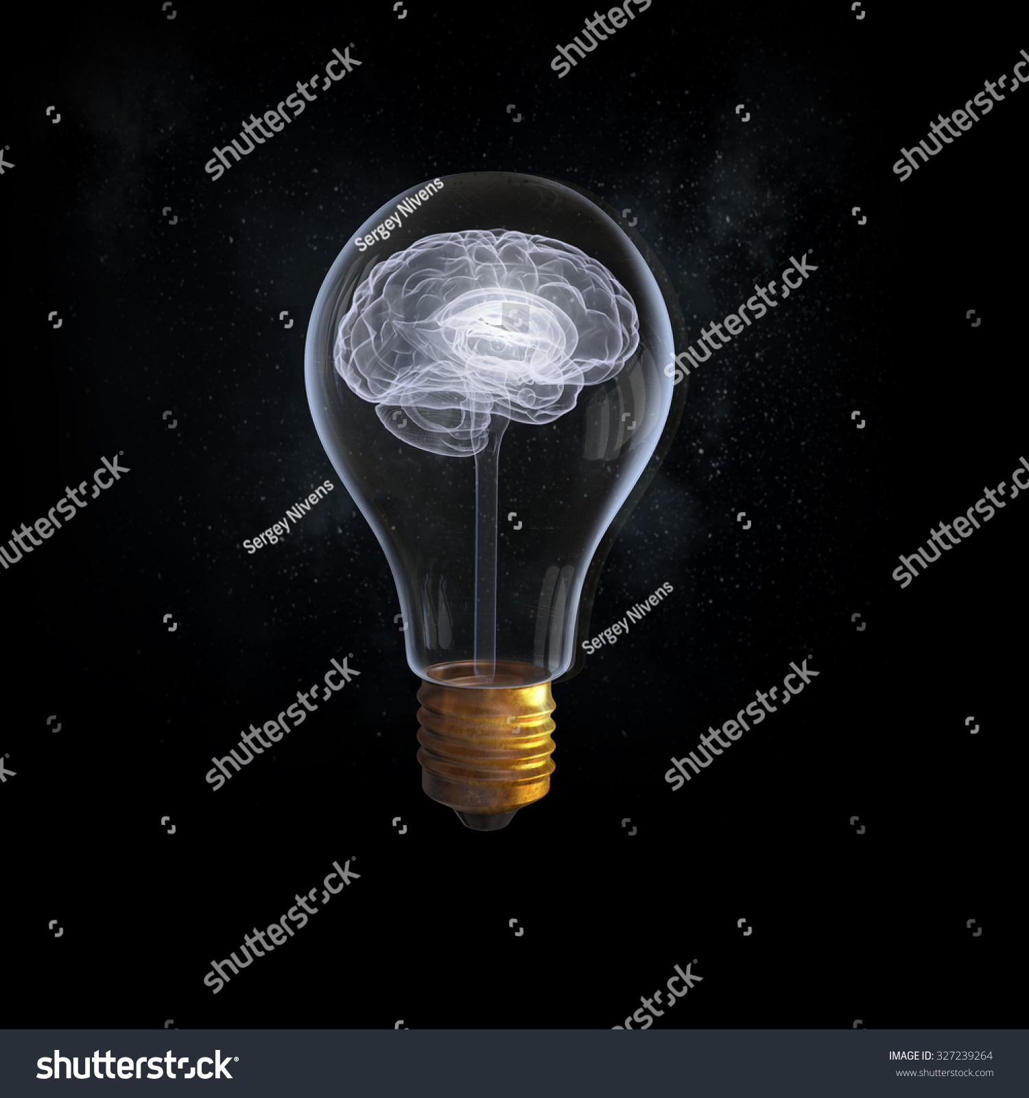 Idea Concept Brain Inside Light Bulb Stock Photo Edit Now