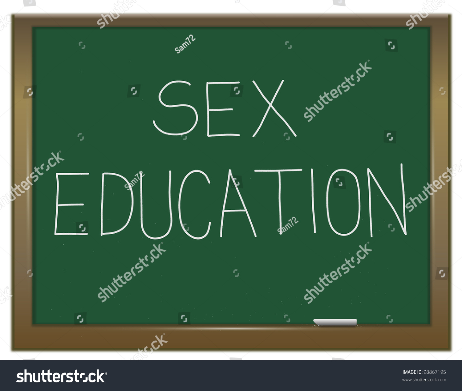 Illustration Depicting A Green Chalkboard With A Sex Education Concept Written On It 98867195