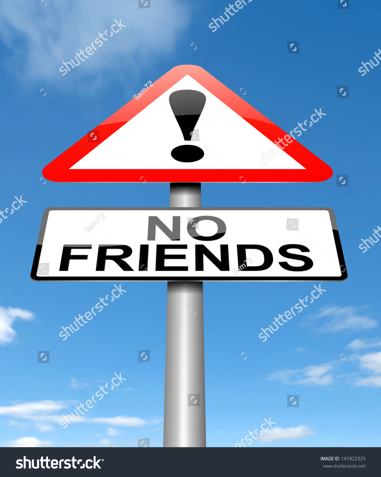 Illustration Depicting Sign No Friends Concept Stock Illustration