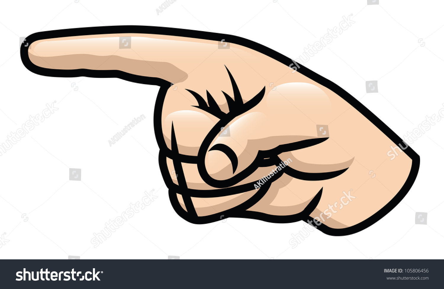 Illustration Of A Cartoon Hand Pointing. Raster. - 105806456 : Shutterstock