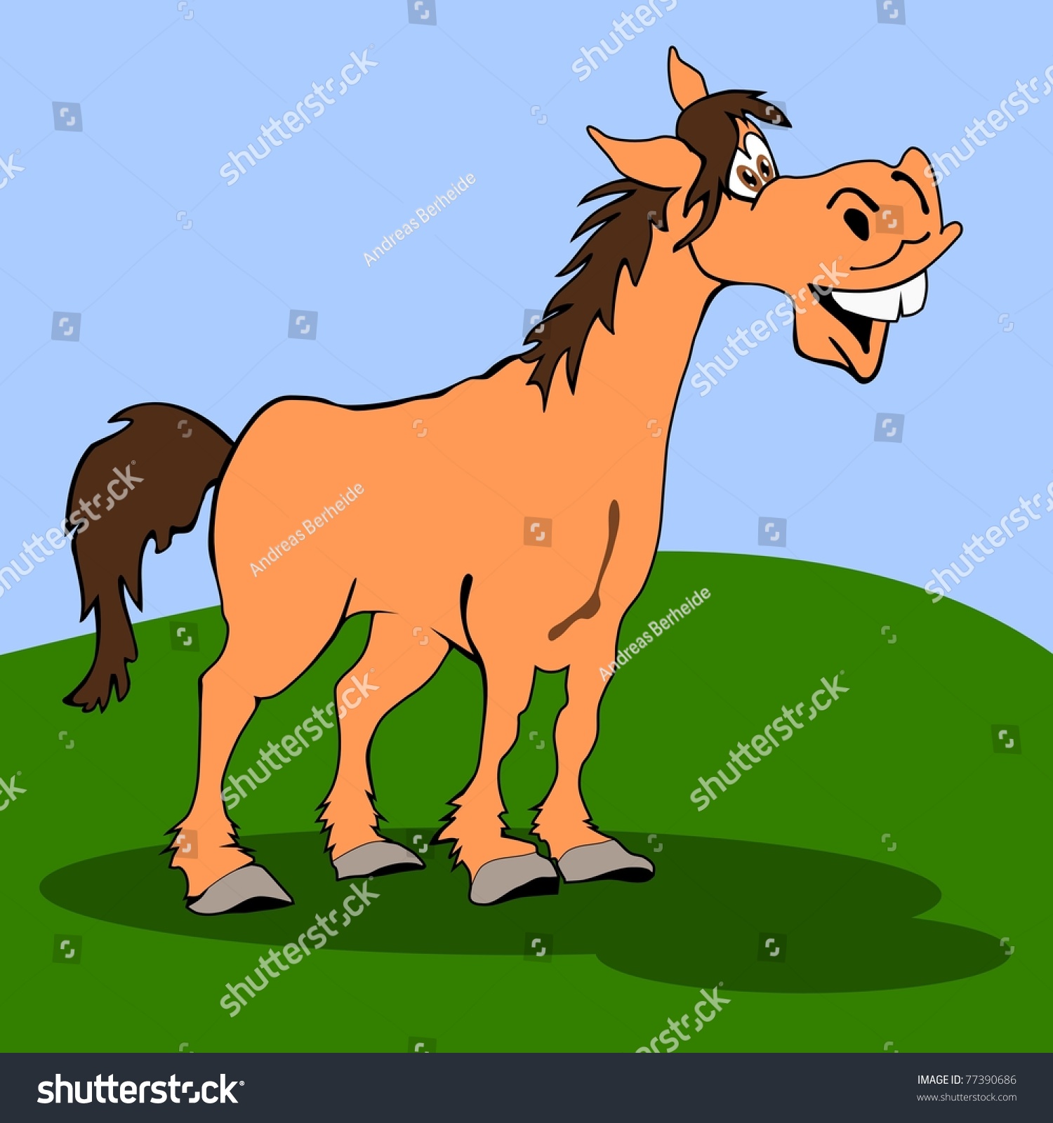 Illustration Of A Funny Horse - 77390686 : Shutterstock