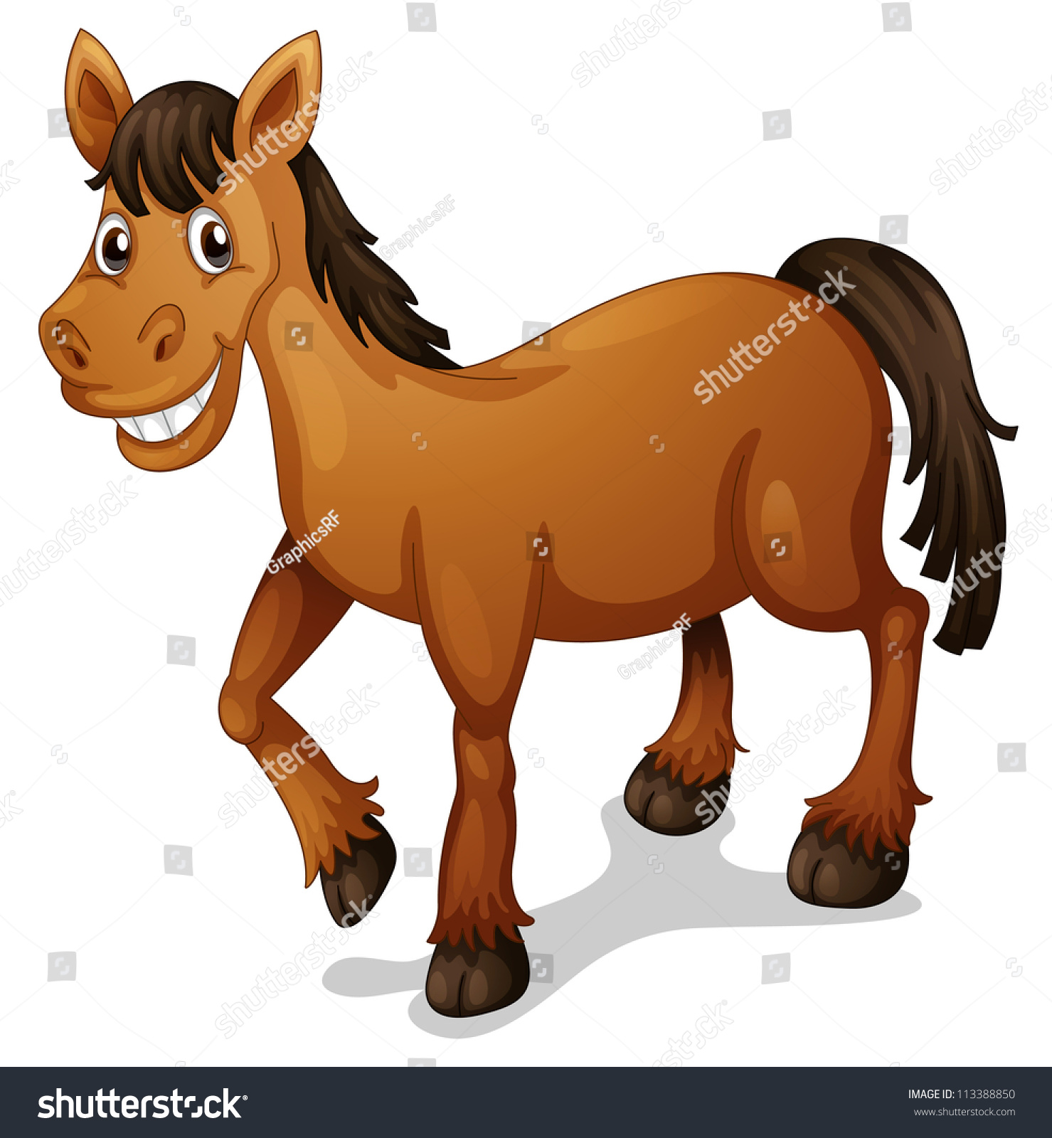 Illustration Of A Horse Cartoon On White 113388850 Shutterstock