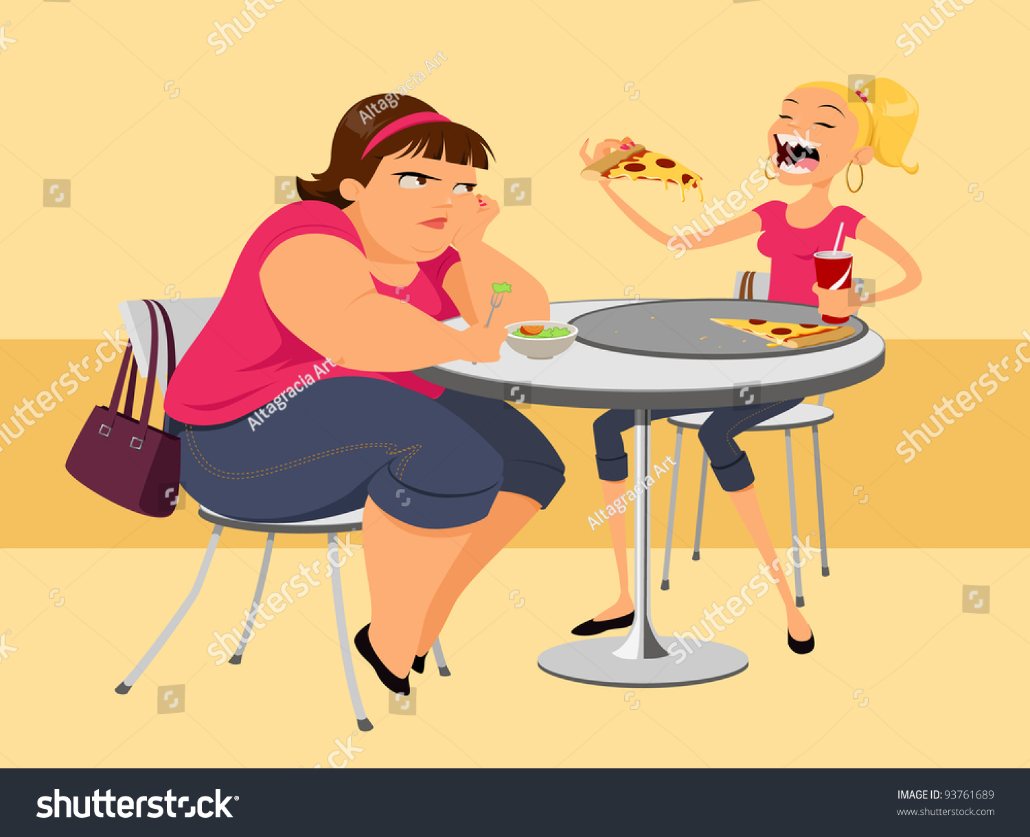 Fat Woman Eating Pizza 96