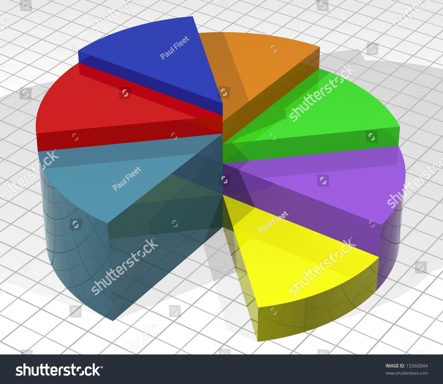 Illustration Of A Layered Pie Chart With Different Colored Slices