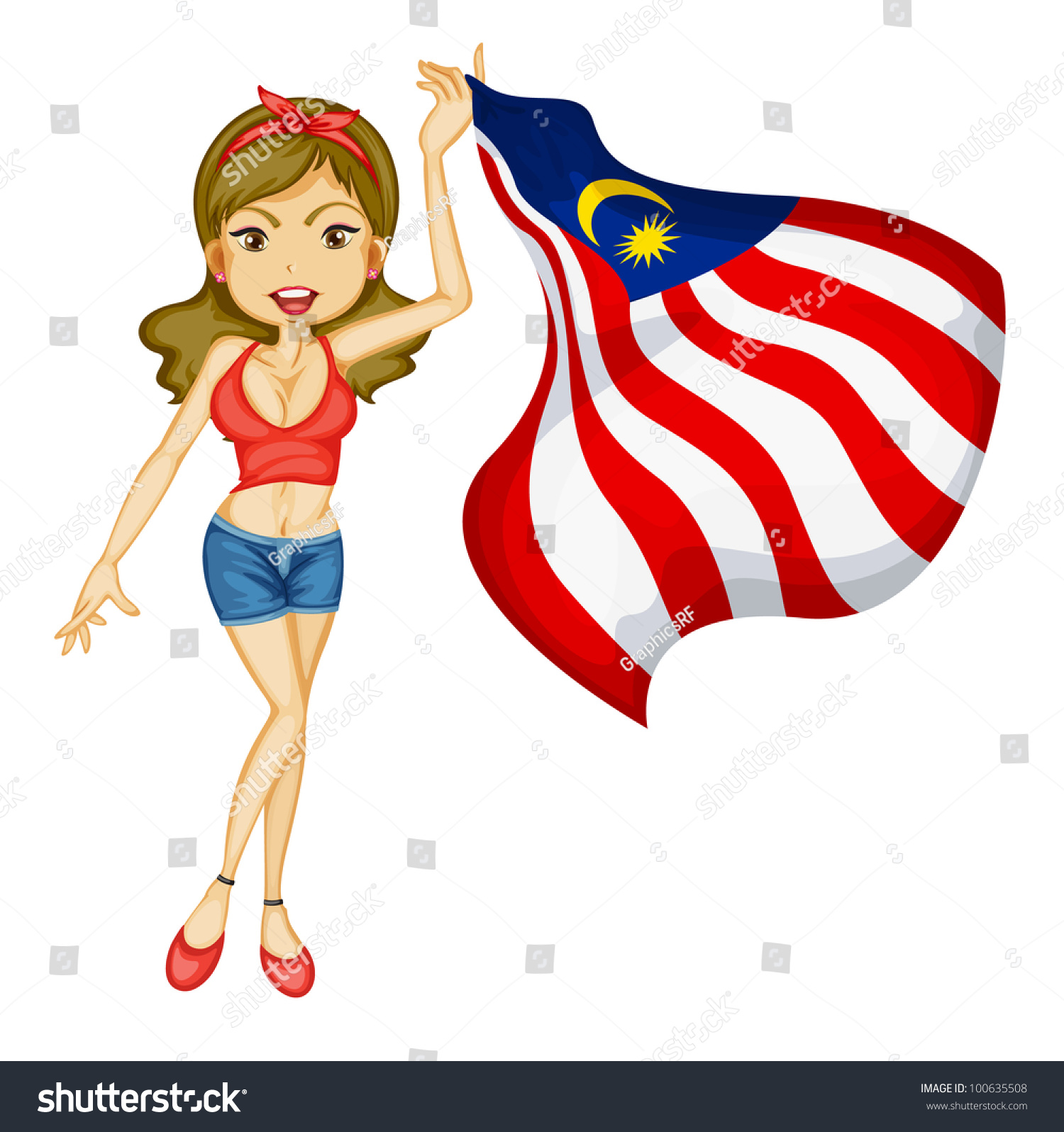 Illustration Of A Patriotic Woman Eps Vector Format Also Available In My Portfolio