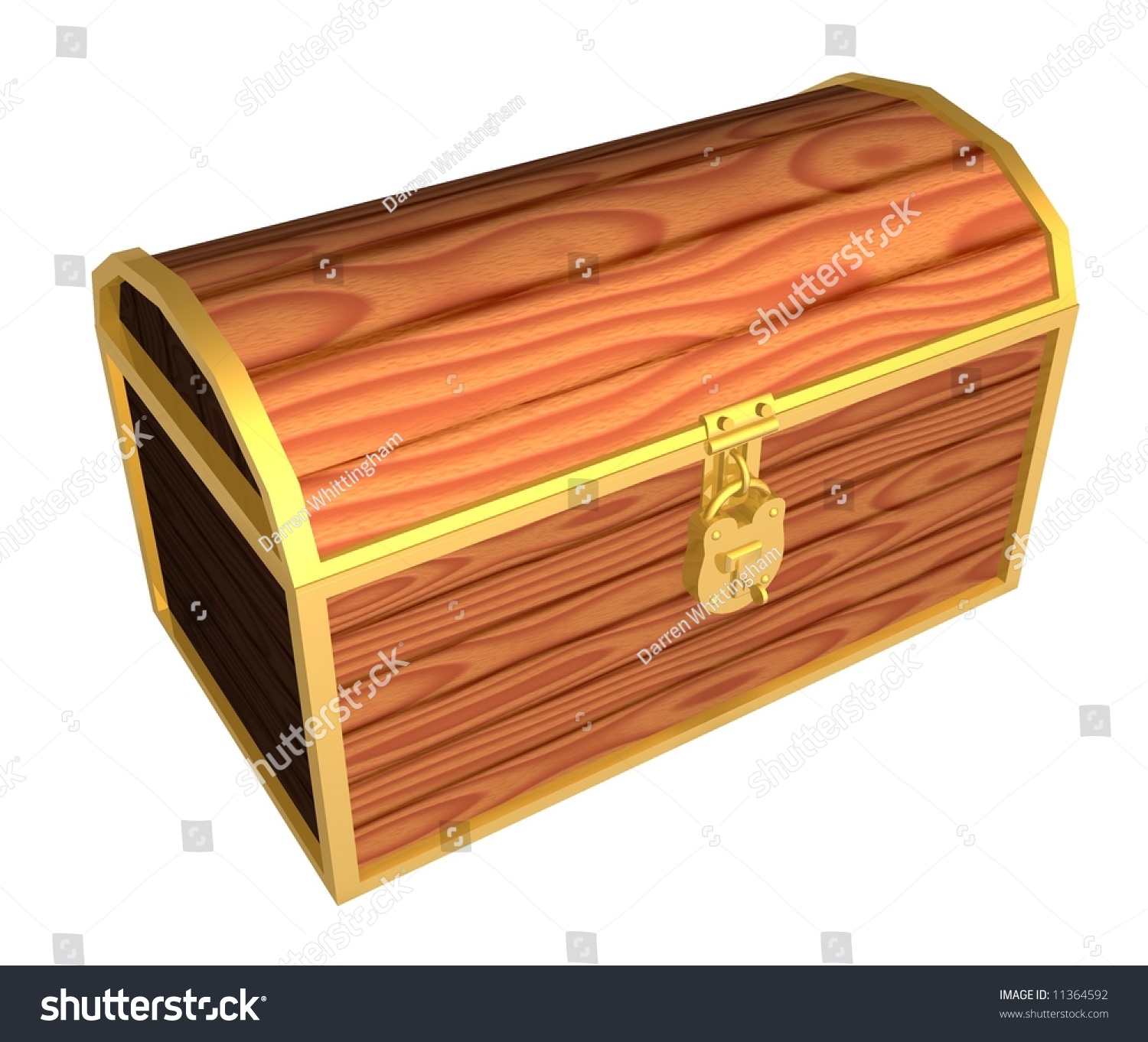 Illustration Of A Wooden Treasure Chest With Lock And Key 11364592