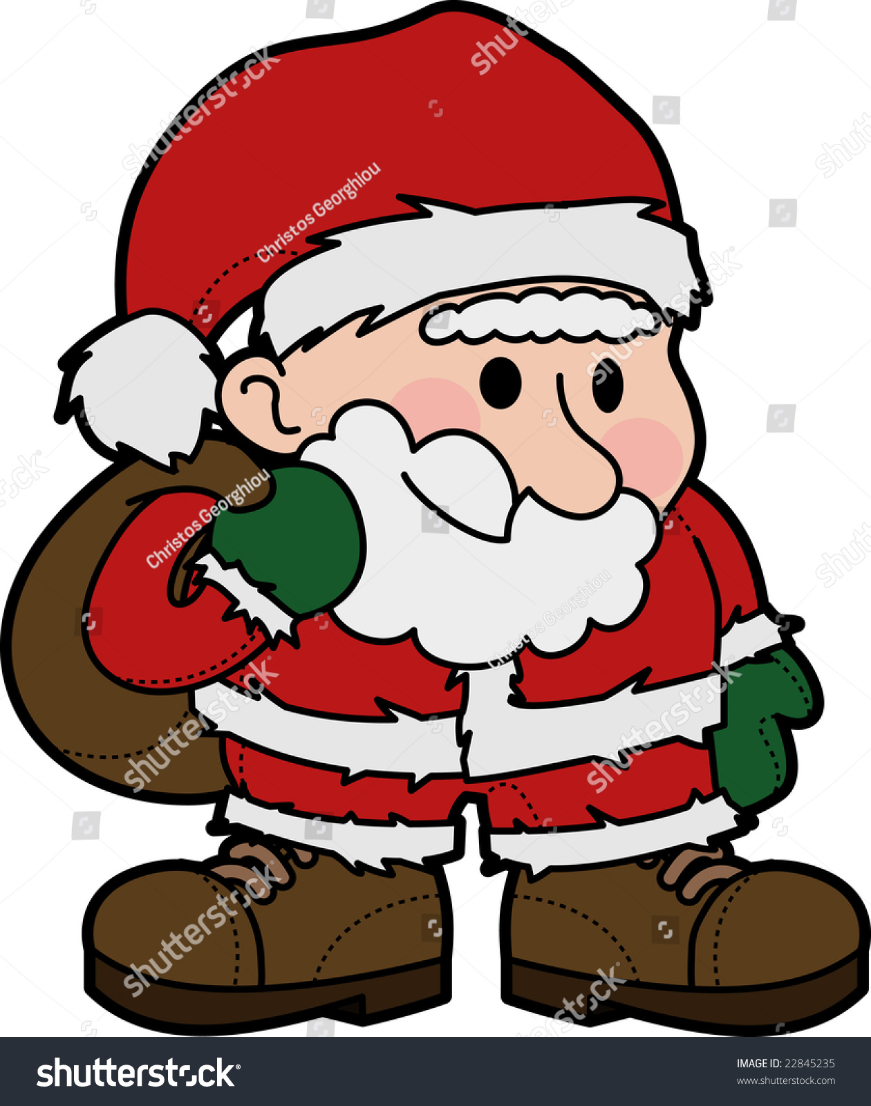 Illustration Of Father Christmas In Santa Claus Outfit - 22845235