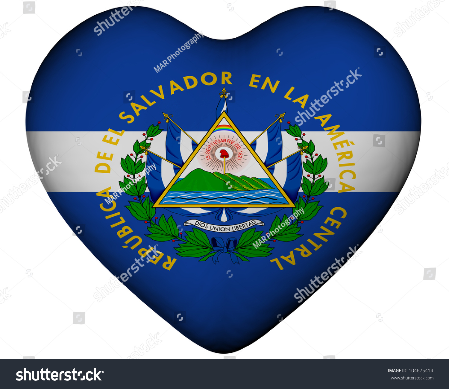 Illustration Of Heart With Flag Of El Salvador - 104675414 : Shutterstock