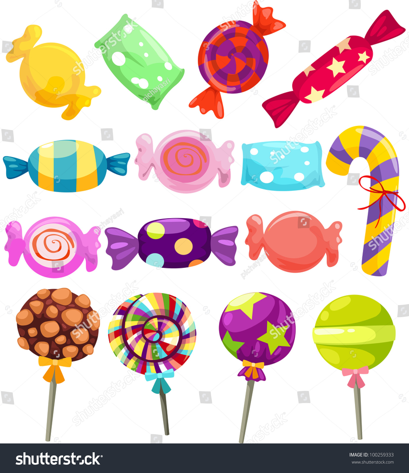 Illustration Isolated Candies Set On White Stock Illustration 100259333 