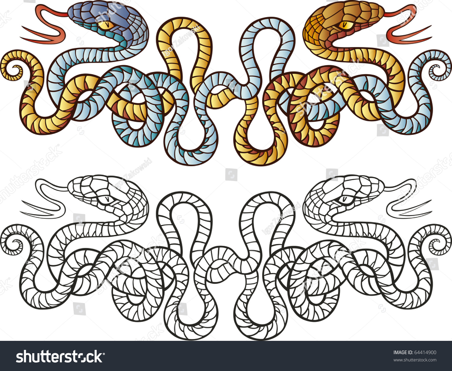 Stock Photos of snake tattoo illustration, handmade draw 