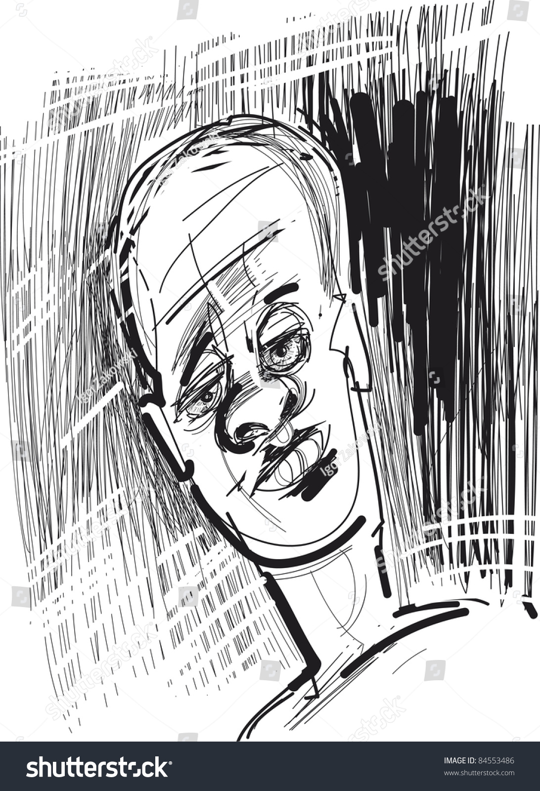 Illustration Sketch Of Man Face - 84553486 : Shutterstock