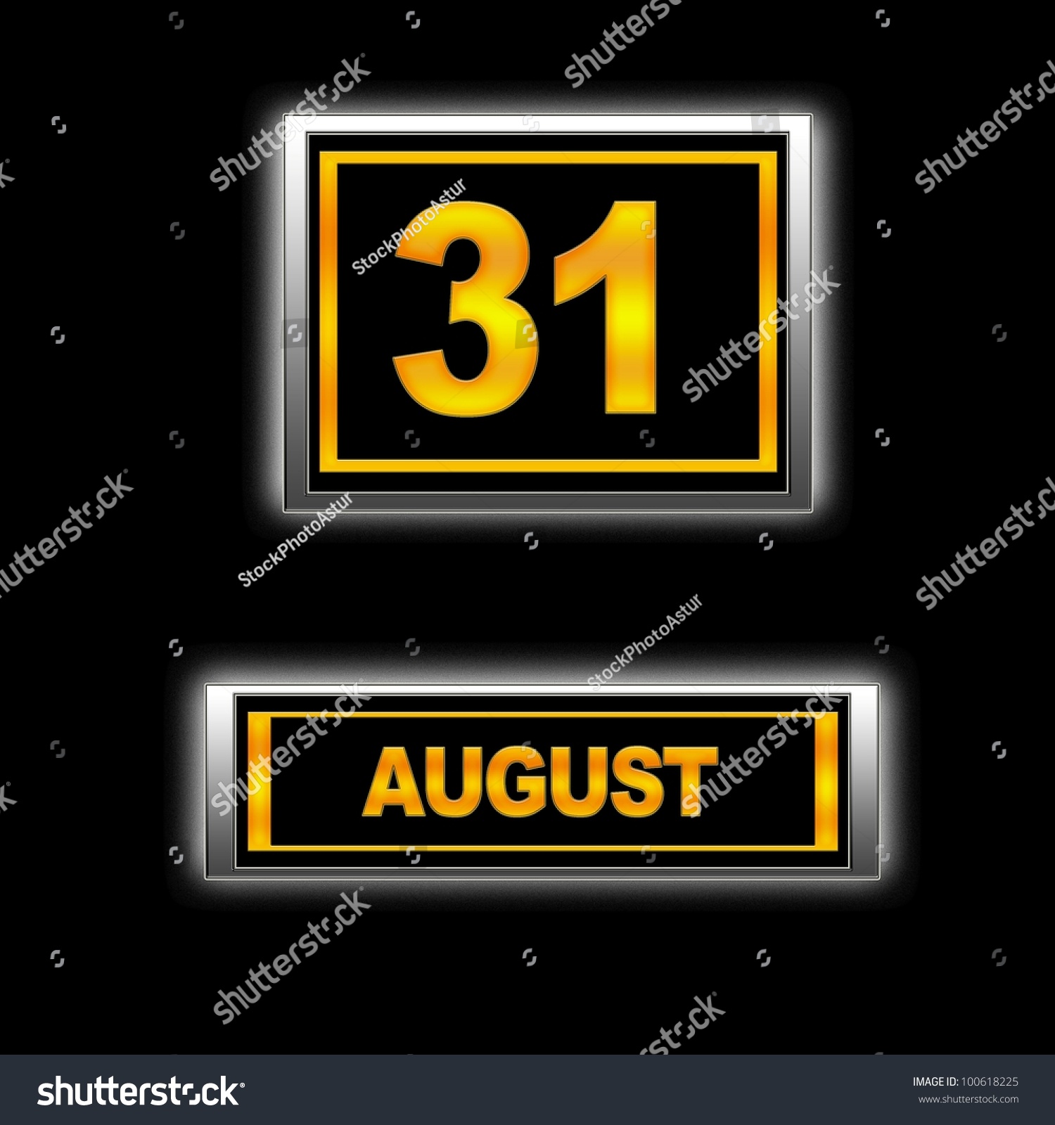 Illustration With Calendar, August 31. 100618225 Shutterstock