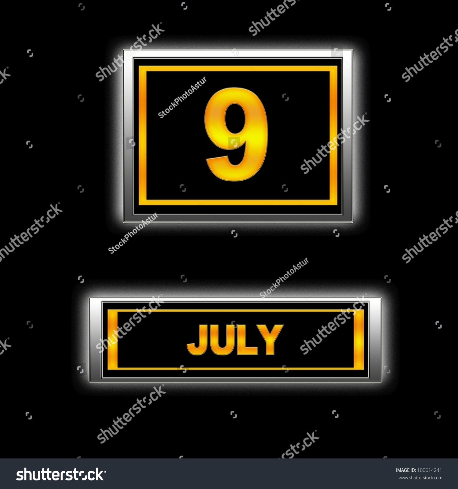 Illustration With Calendar, July 9. 100614241 Shutterstock