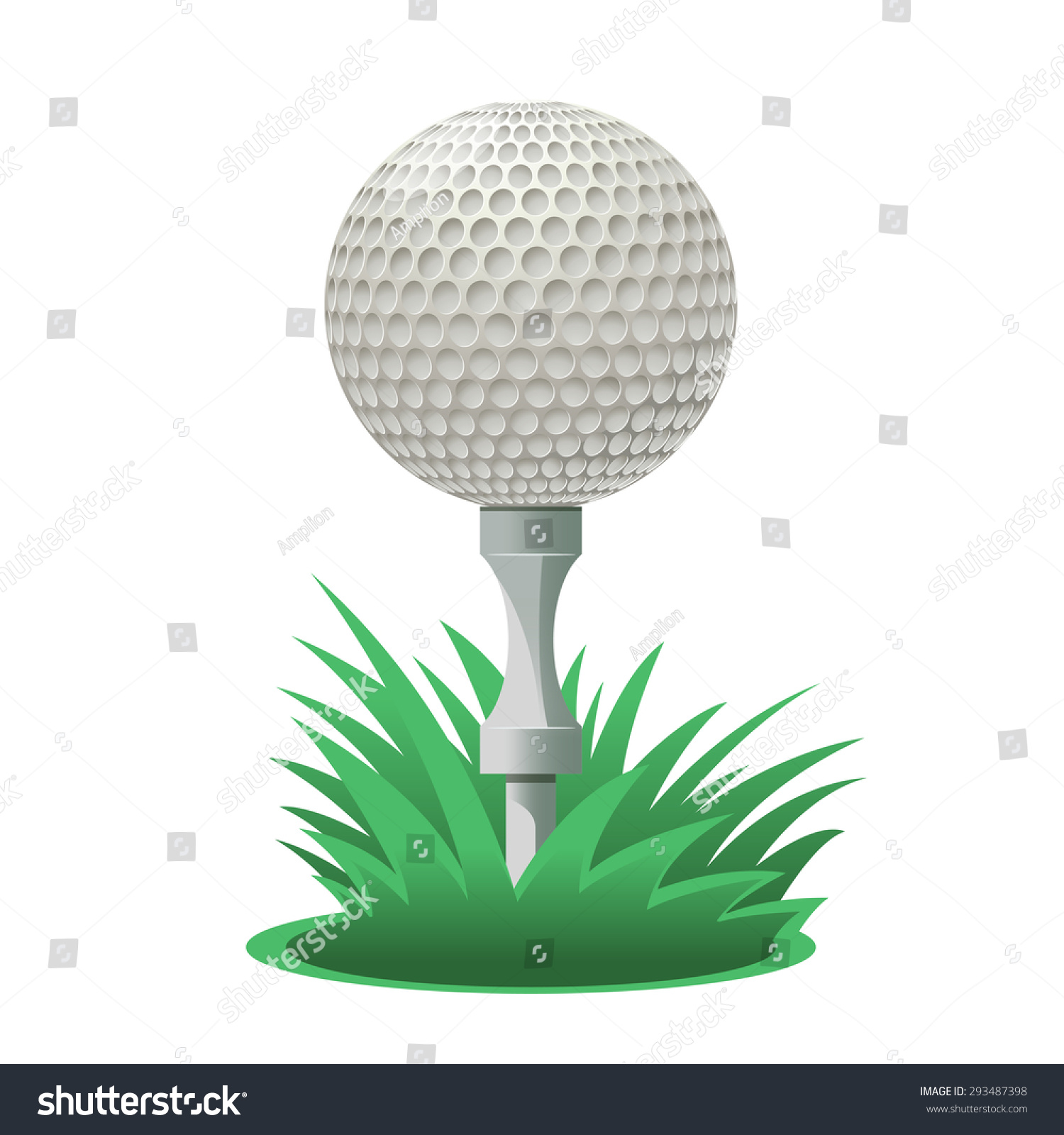Image Of A Cartoon Golf Ball Stock Photo 293487398 : Shutterstock