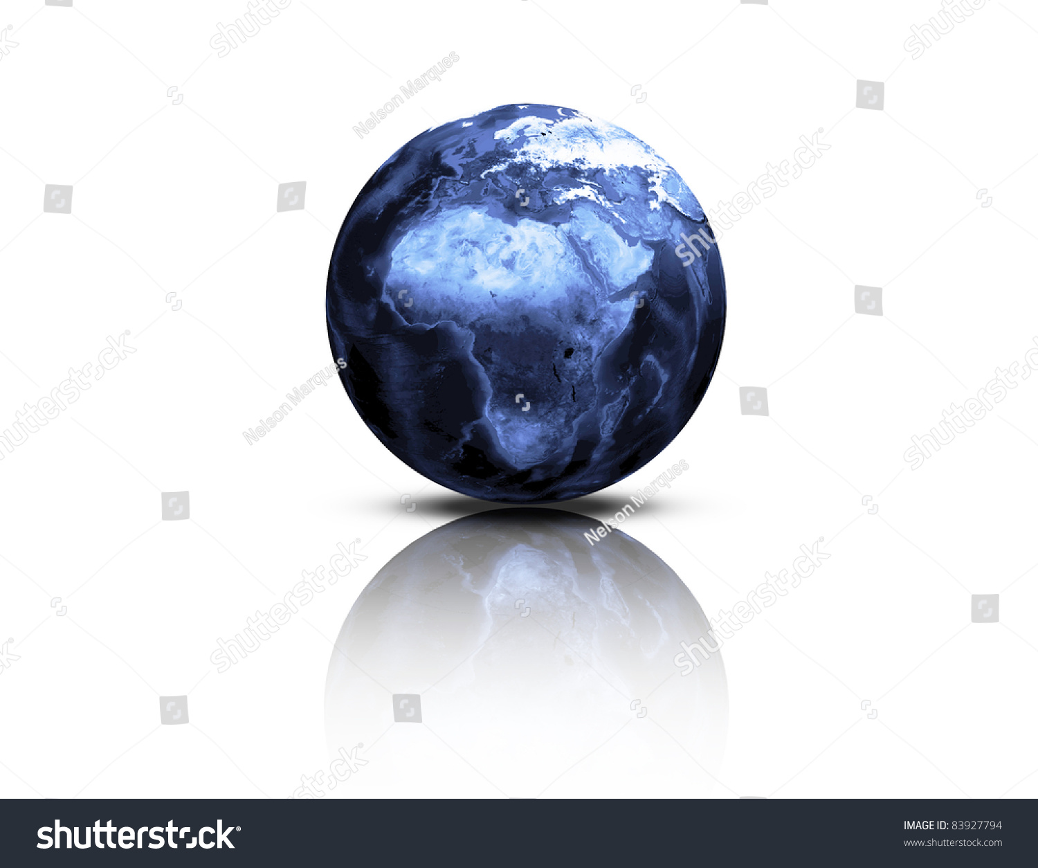 Image Of A The Earth Isolated On A White Background. Stock Photo