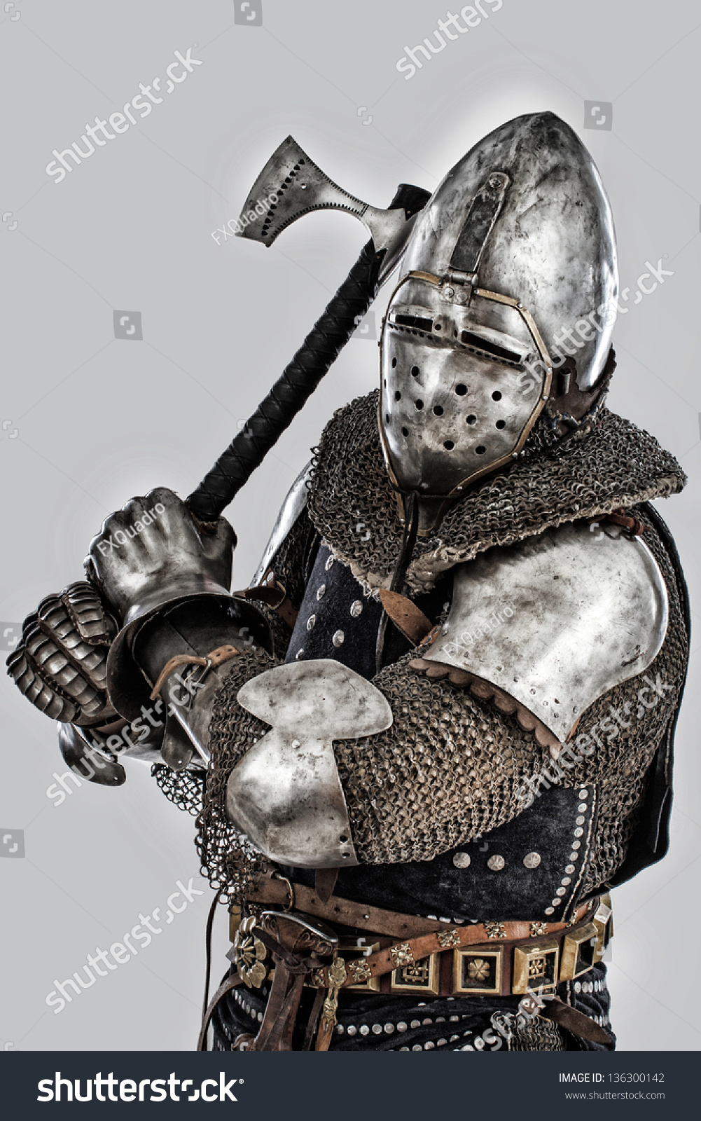 Image Of Armored Knight With A Weapon Stock Photo 136300142 : Shutterstock