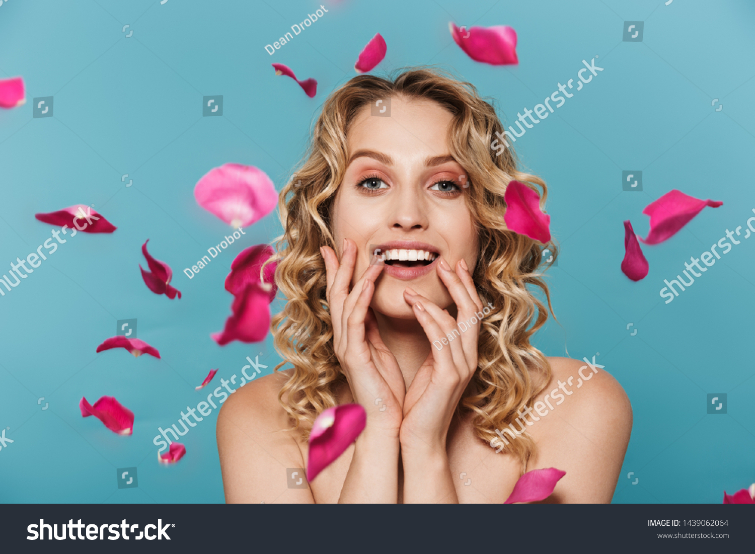 Image Beautiful Halfnaked Woman Smiling Camera Stock Photo 1439062064