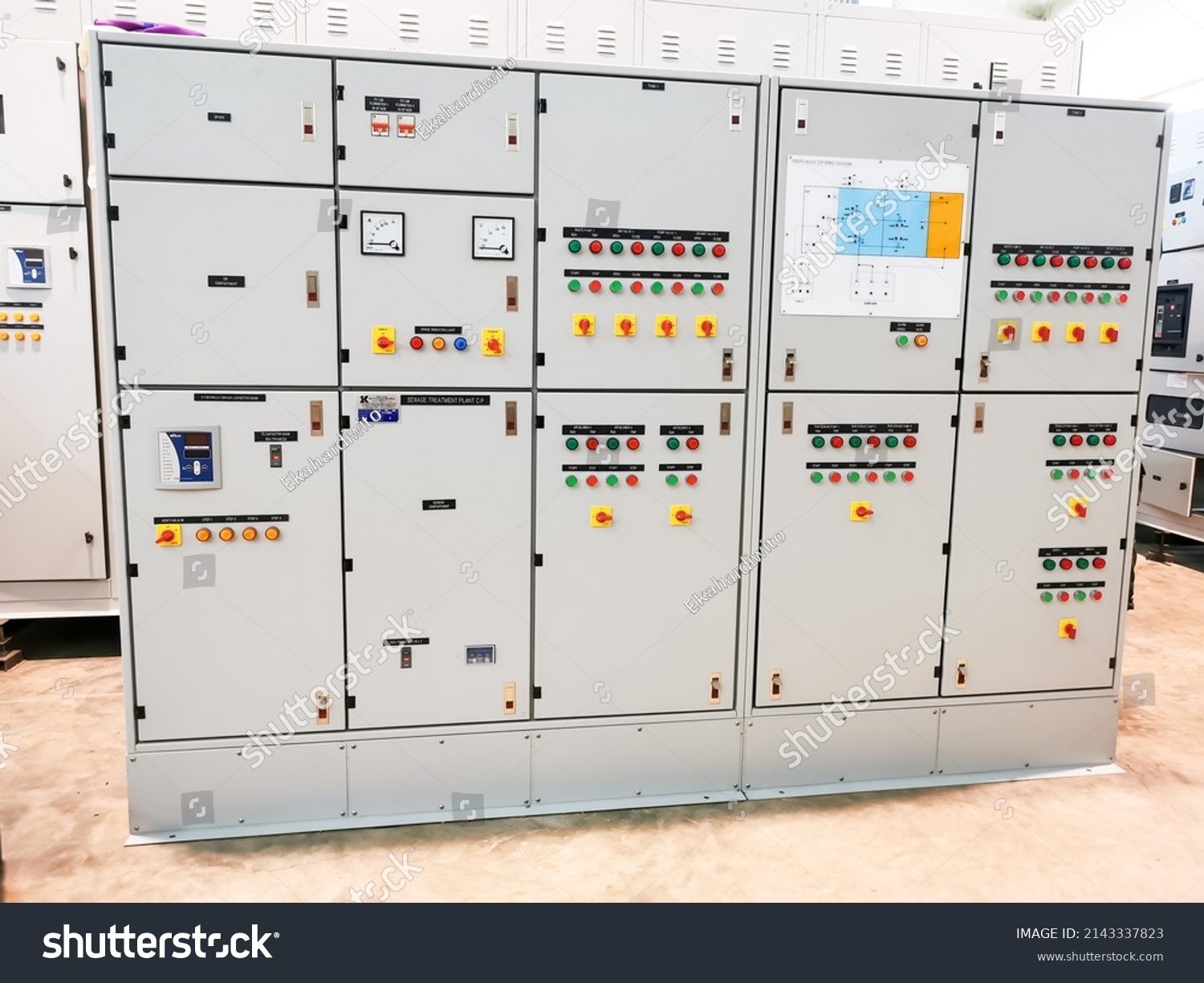 Image Sewage Treatment Plant Control Panel Stock Photo